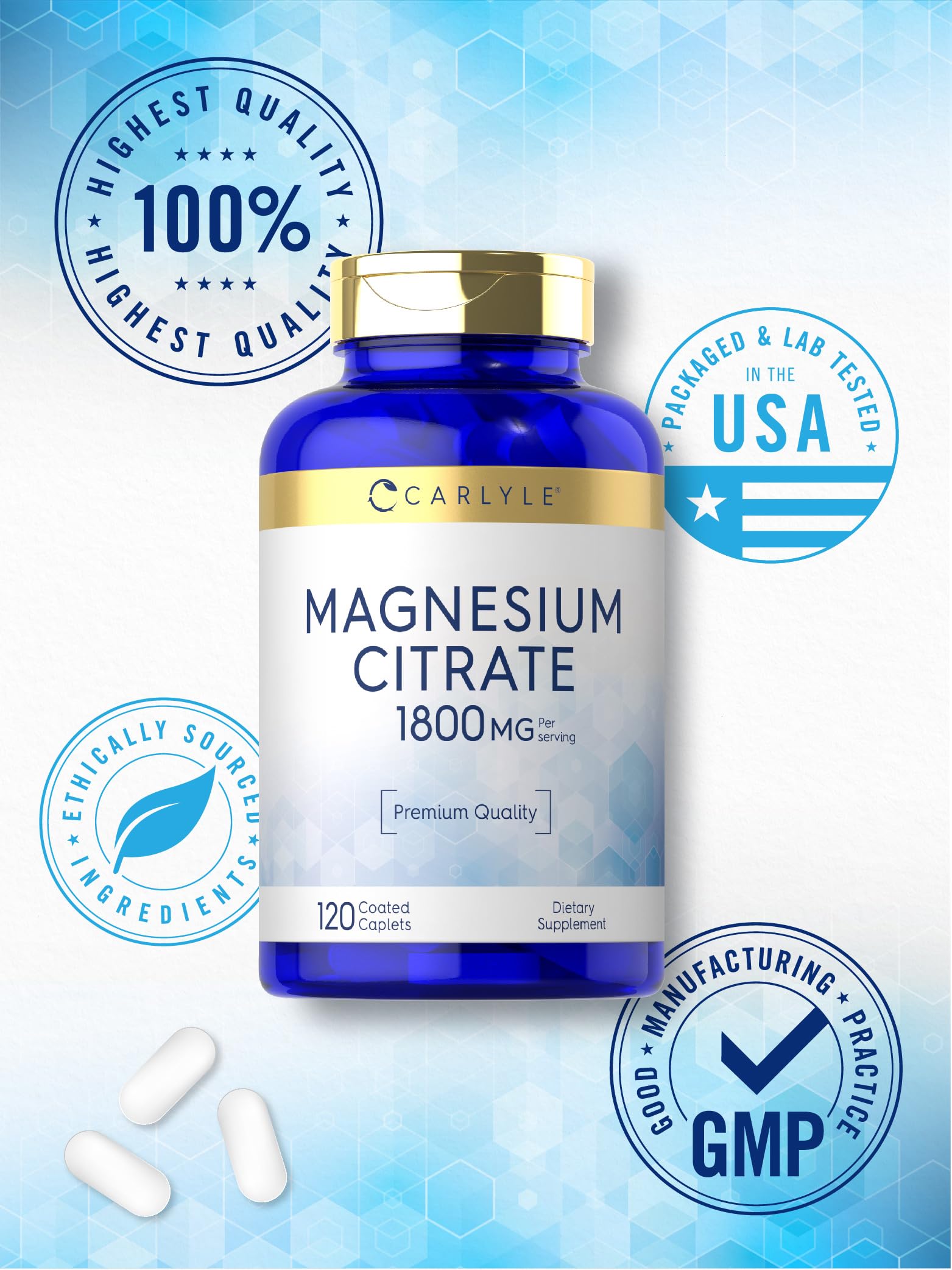 Foto 6 | Suplemento De Citrato De Magnesio Carlyle, 1800 Mg, 120 Cápsulas - Venta Internacional.