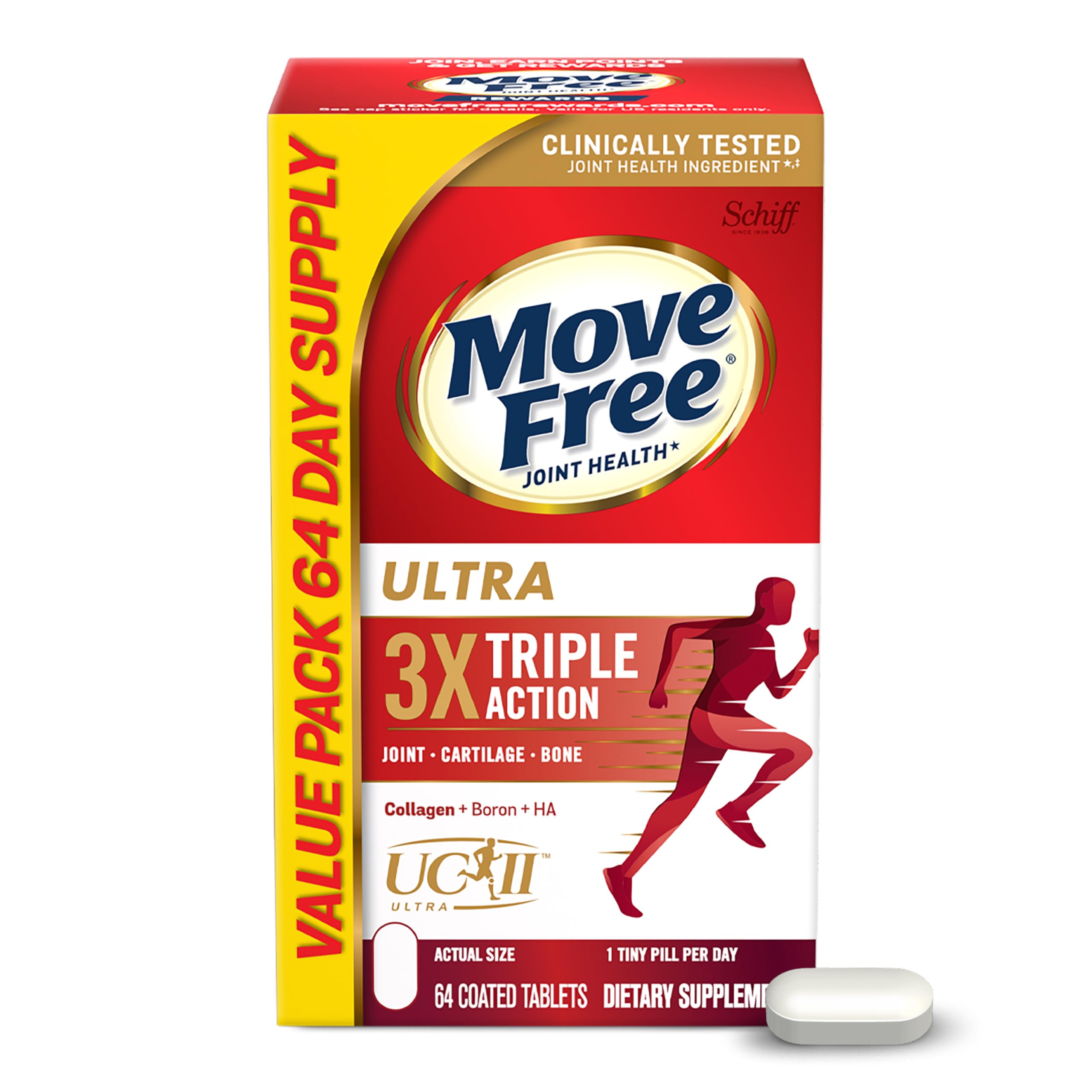 Foto 2 pulgar | Supplement Move Free Ultra Triple Action Joint Support 64 Comprimidos - Venta Internacional.