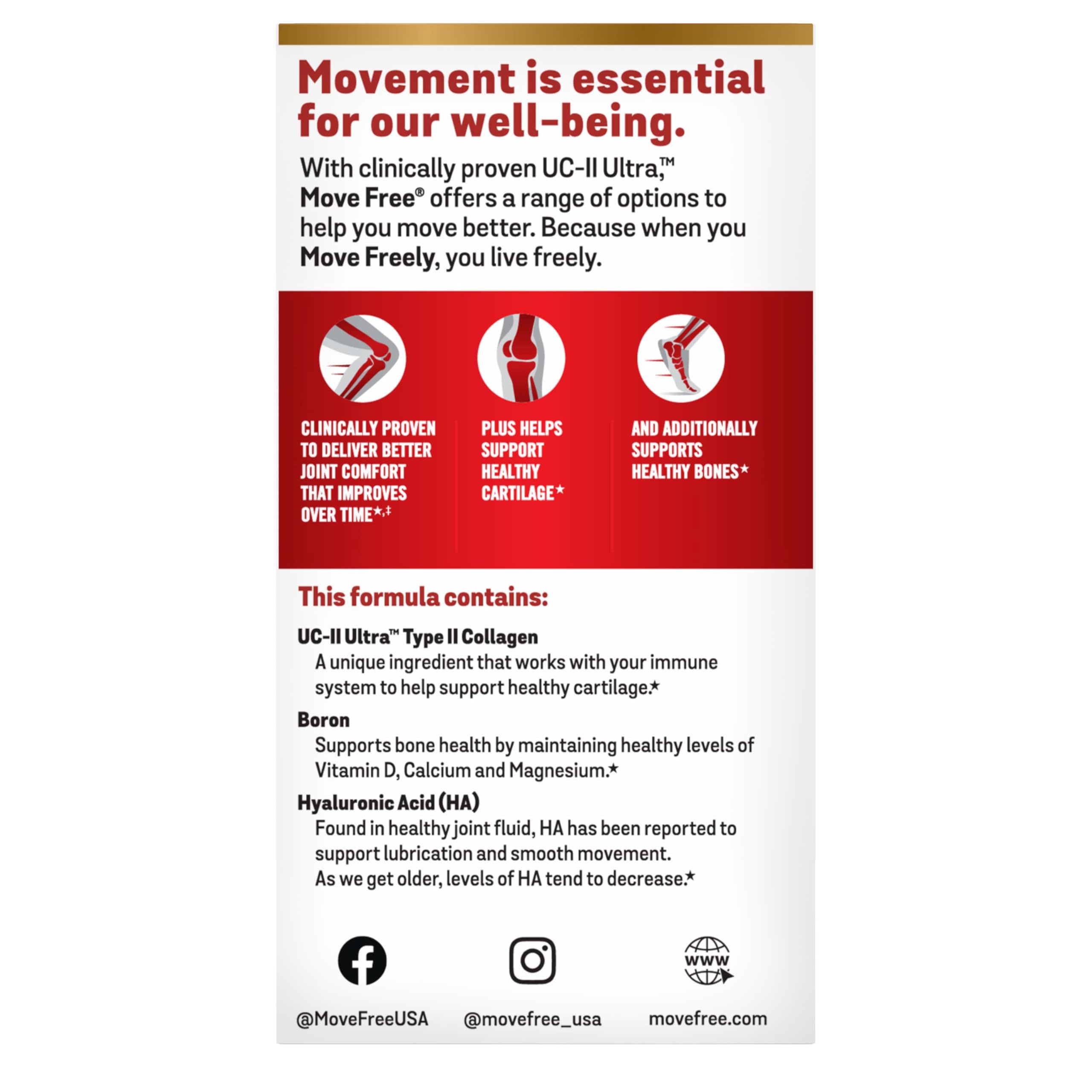 Foto 8 pulgar | Supplement Move Free Ultra Triple Action Joint Support 64 Comprimidos - Venta Internacional.