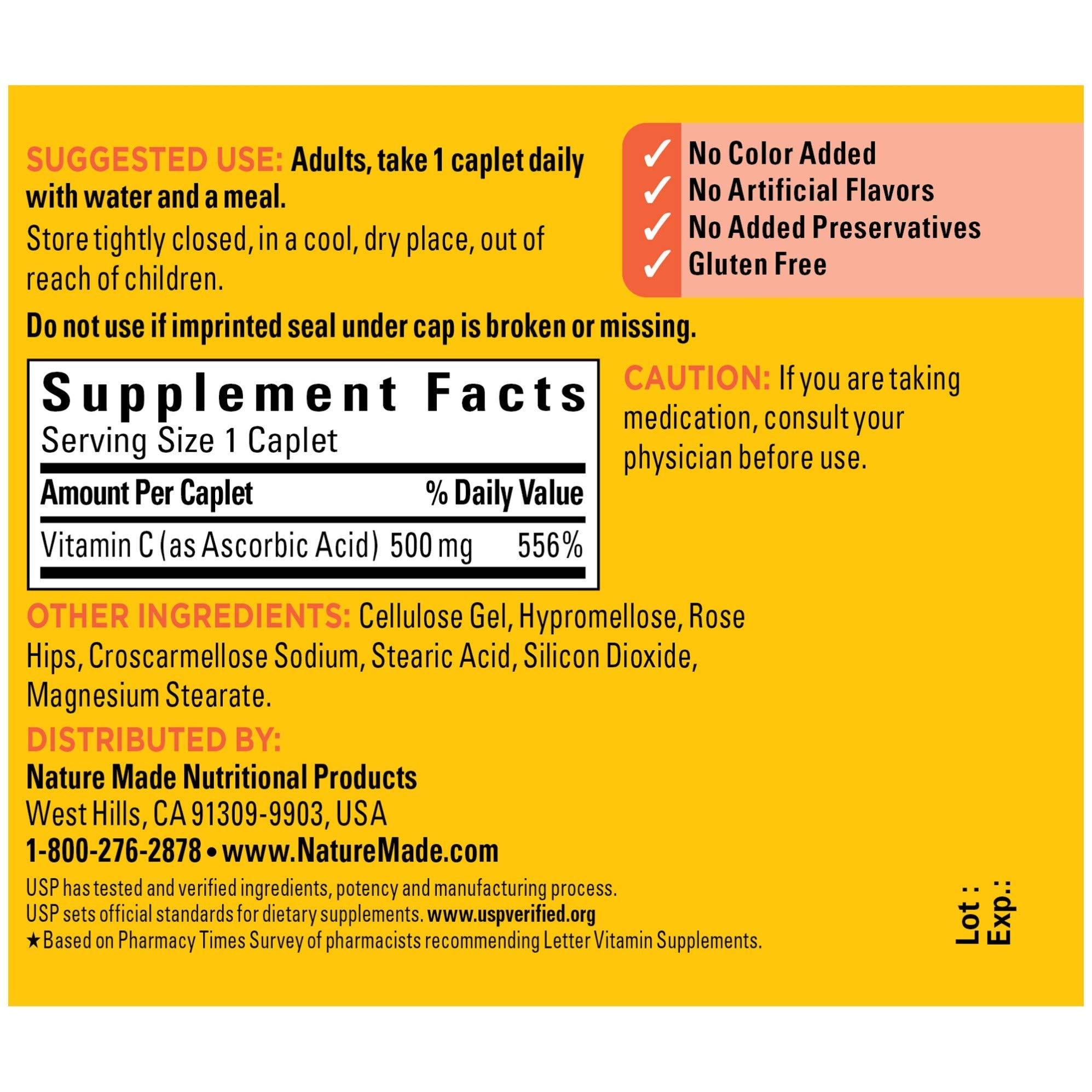 Foto 3 pulgar | Suplemento De Vitamina C Nature Made De 500 Mg Con Rosa Mosqueta, 130 Unidades - Venta Internacional.