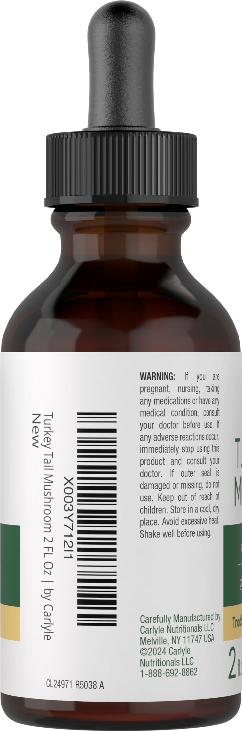 Foto 3 | Suplemento De Extracto Líquido De Hongos De Cola De Pavo Carlyle, 60 Ml - Venta Internacional.