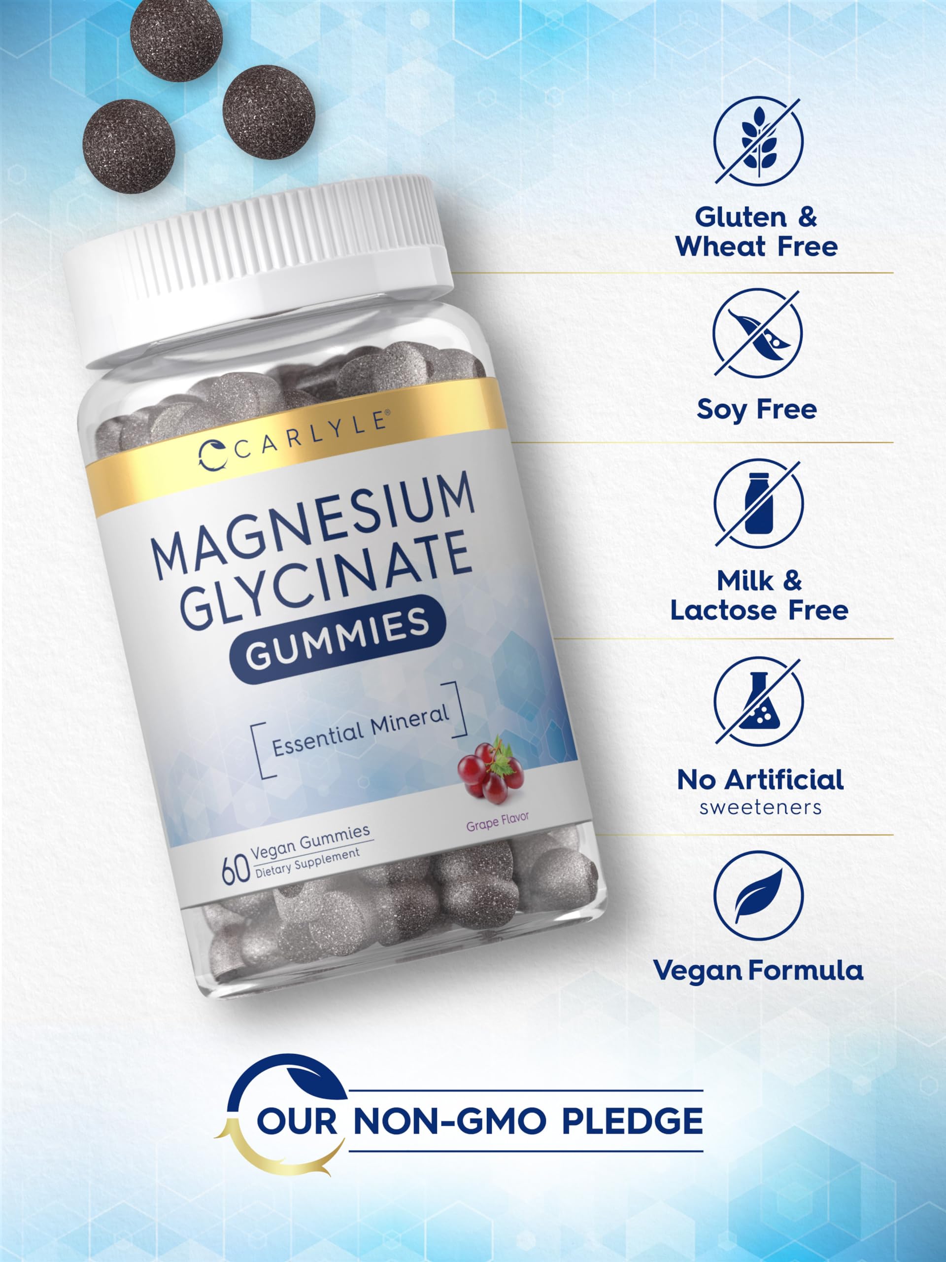 Foto 6 pulgar | Gomitas De Glicinato De Magnesio Supplement Carlyle, 60 Unidades - Venta Internacional.