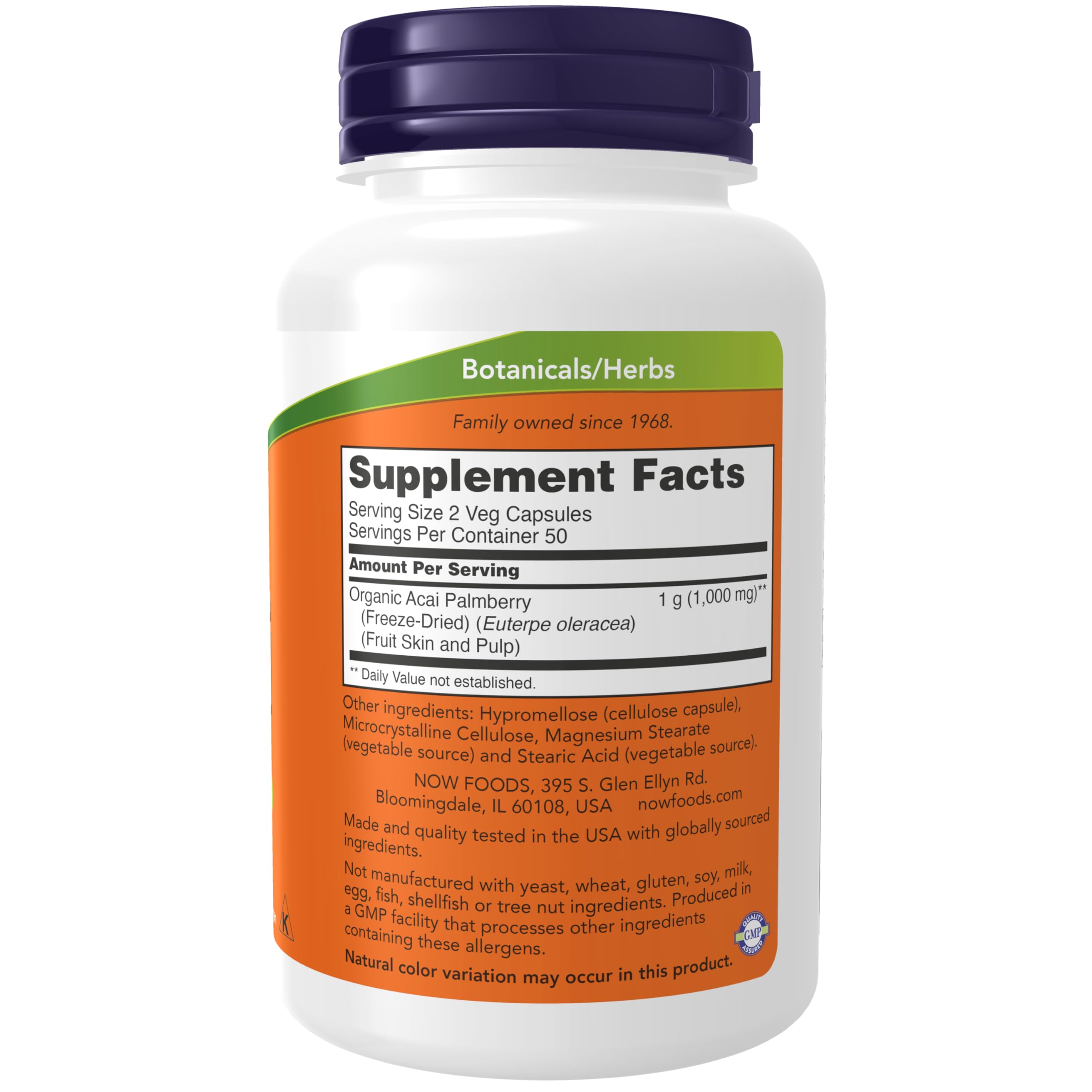 Foto 3 pulgar | Supplements Now Foods Acai 500 Mg Liofilizado, 100 Cápsulas Vegetales - Venta Internacional.