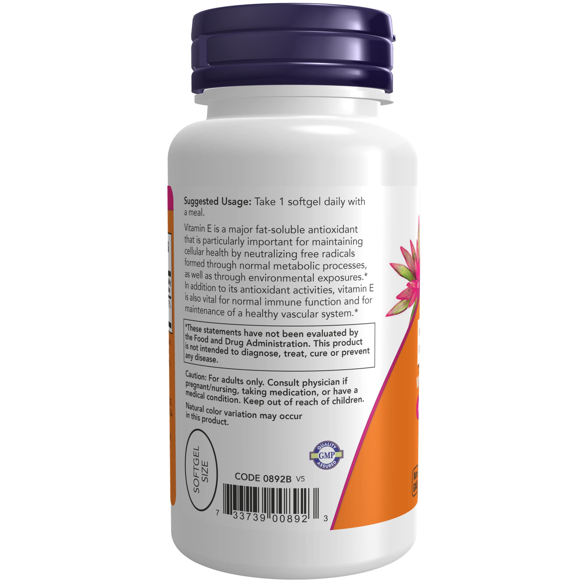 Foto 4 pulgar | Suplemento Now Foods Vitamina E-400 Ui Mezcla de Tocoferoles 100 Cápsulas  - Venta Internacional