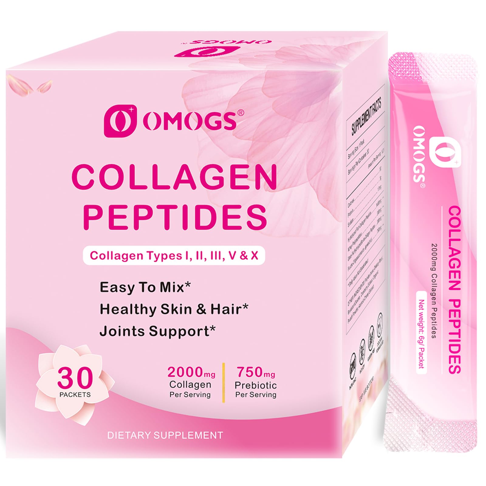 Foto 2 pulgar | Péptidos De Colágeno En Polvo Omogs Tipo I, Ii, Iii, V, X 500 G - Venta Internacional.