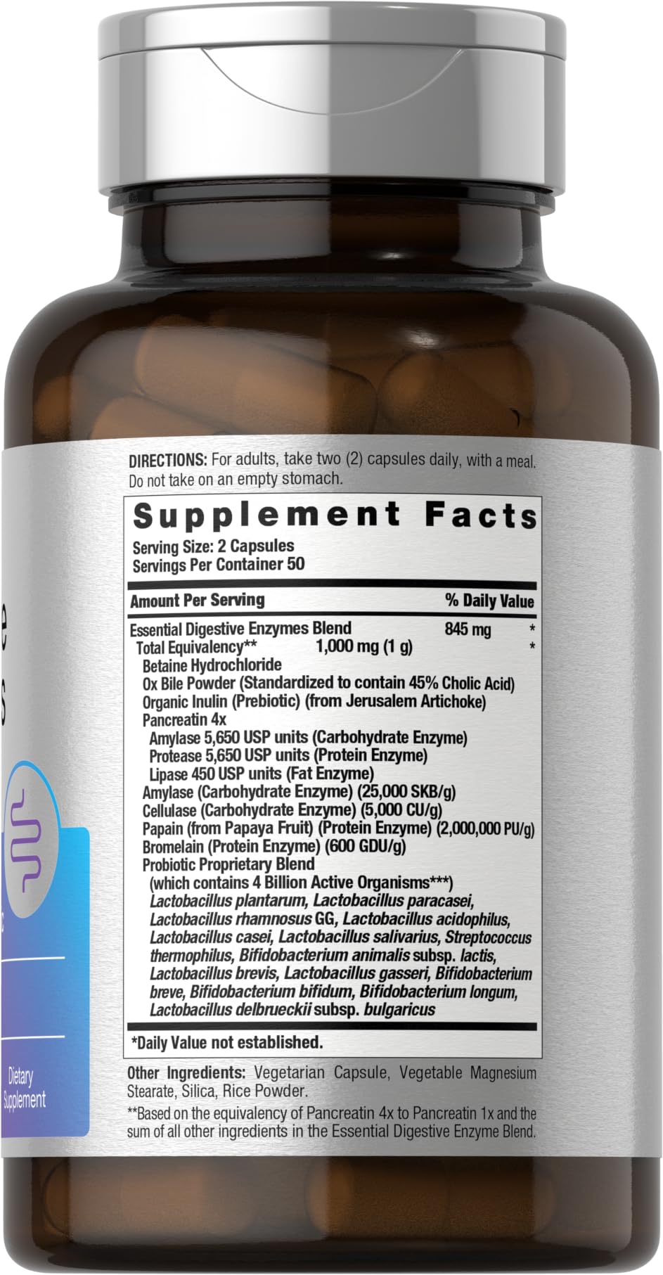 Foto 3 pulgar | Suplemento Horbäach Essential Digestive Enzymes 100 Cápsulas - Venta Internacional.