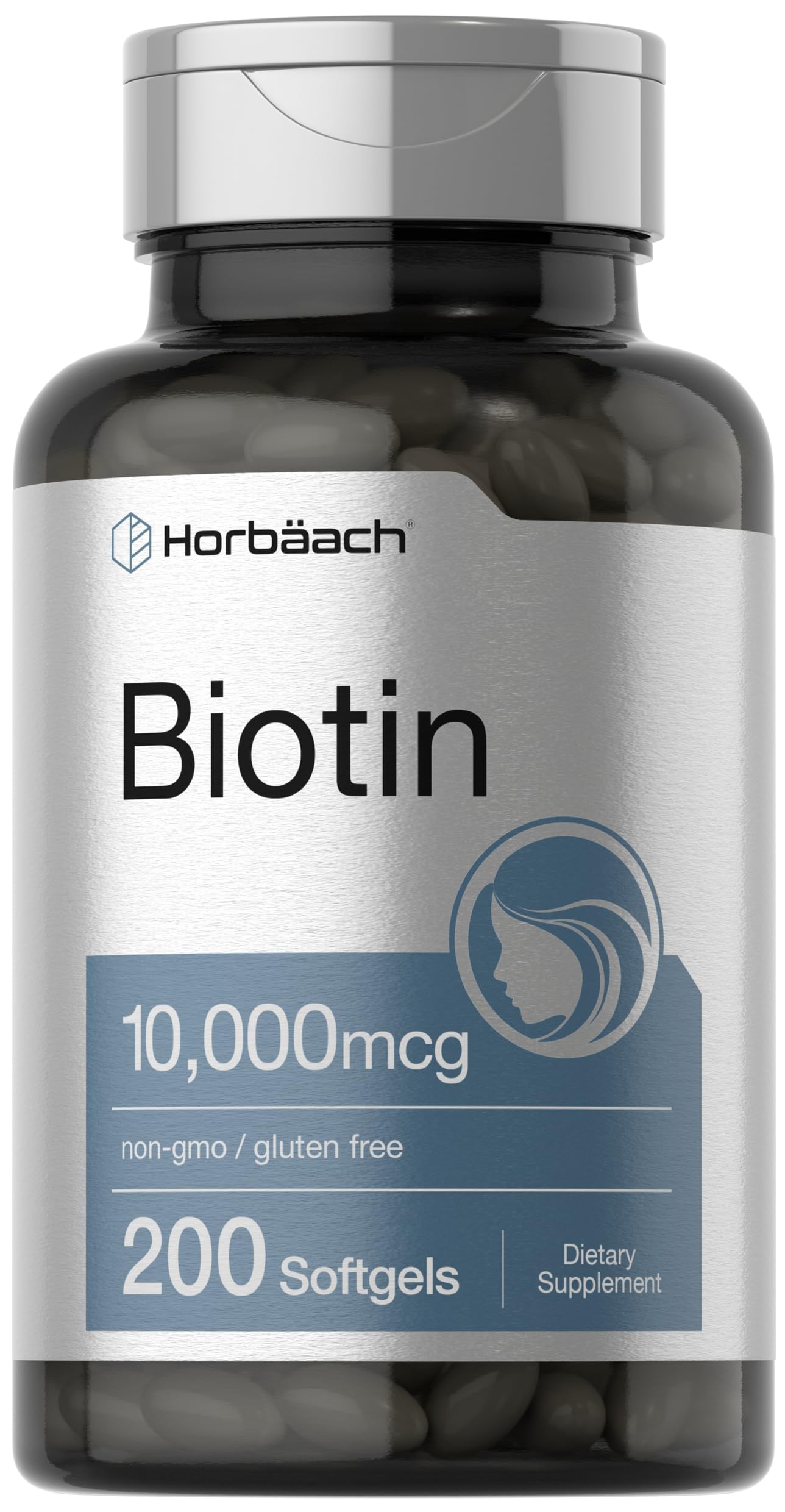 Foto 2 pulgar | Suplemento Horbaach Biotina De 10000 Mcg De Vitamina B7, 200 Cápsulas Blandas - Venta Internacional.