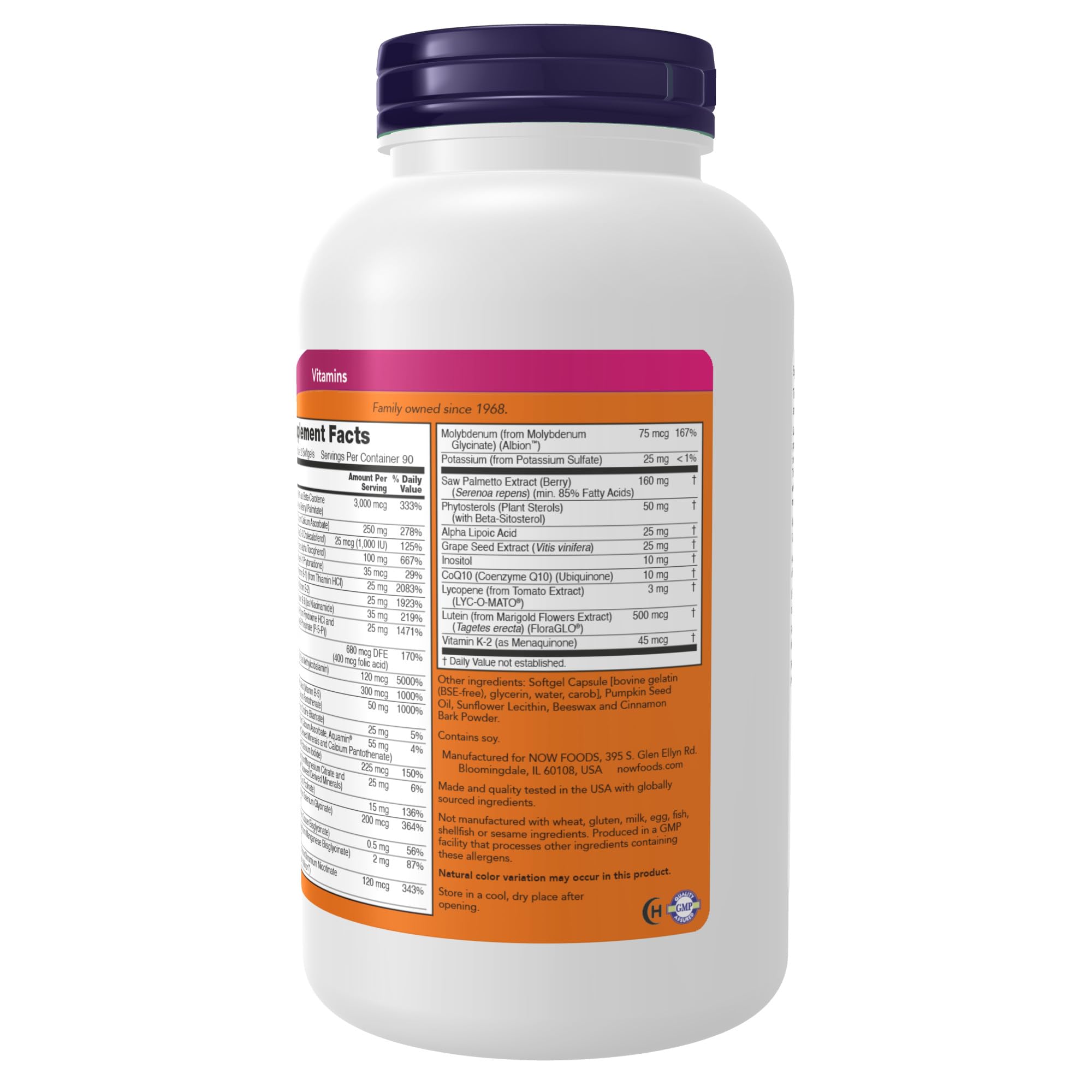 Foto 4 pulgar | Suplementos Now Foods Adam Multivitamínico Para Hombres, 180 Cápsulas Blandas - Venta Internacional.