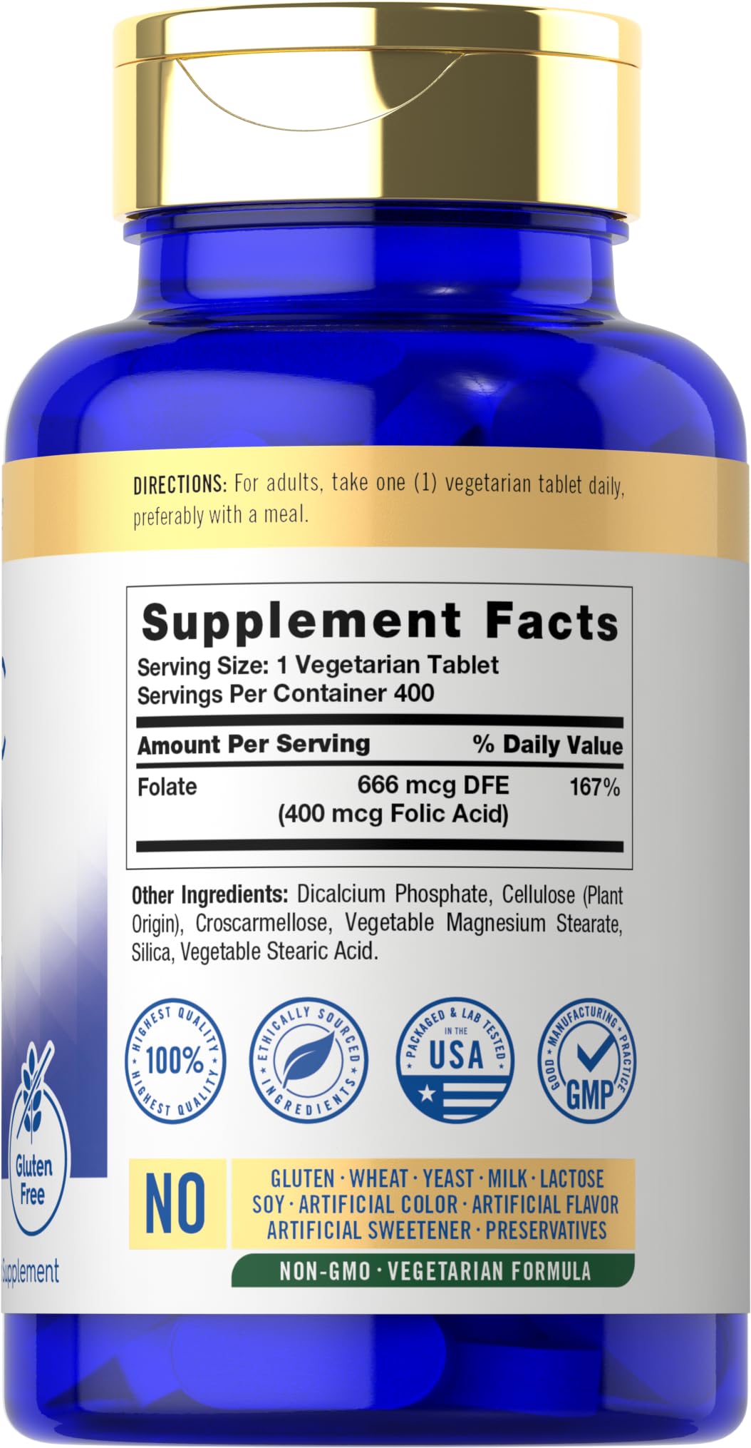 Foto 2 | Suplemento Carlyle De Ácido Fólico 400 Mcg 400 Comprimidos - Venta Internacional.