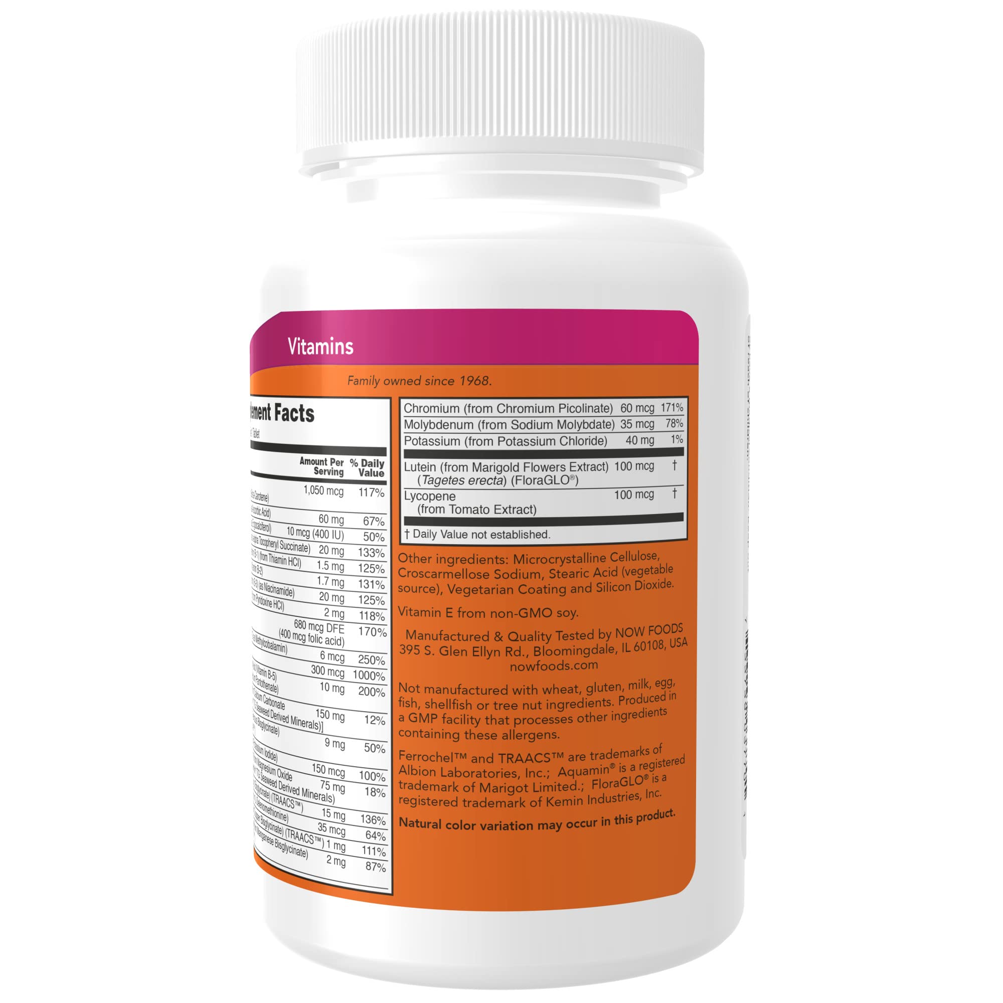 Foto 4 pulgar | Suplementos Now Foods Daily Vits™ 100 Comprimidos Con Luteína Y Luteína - Venta Internacional.