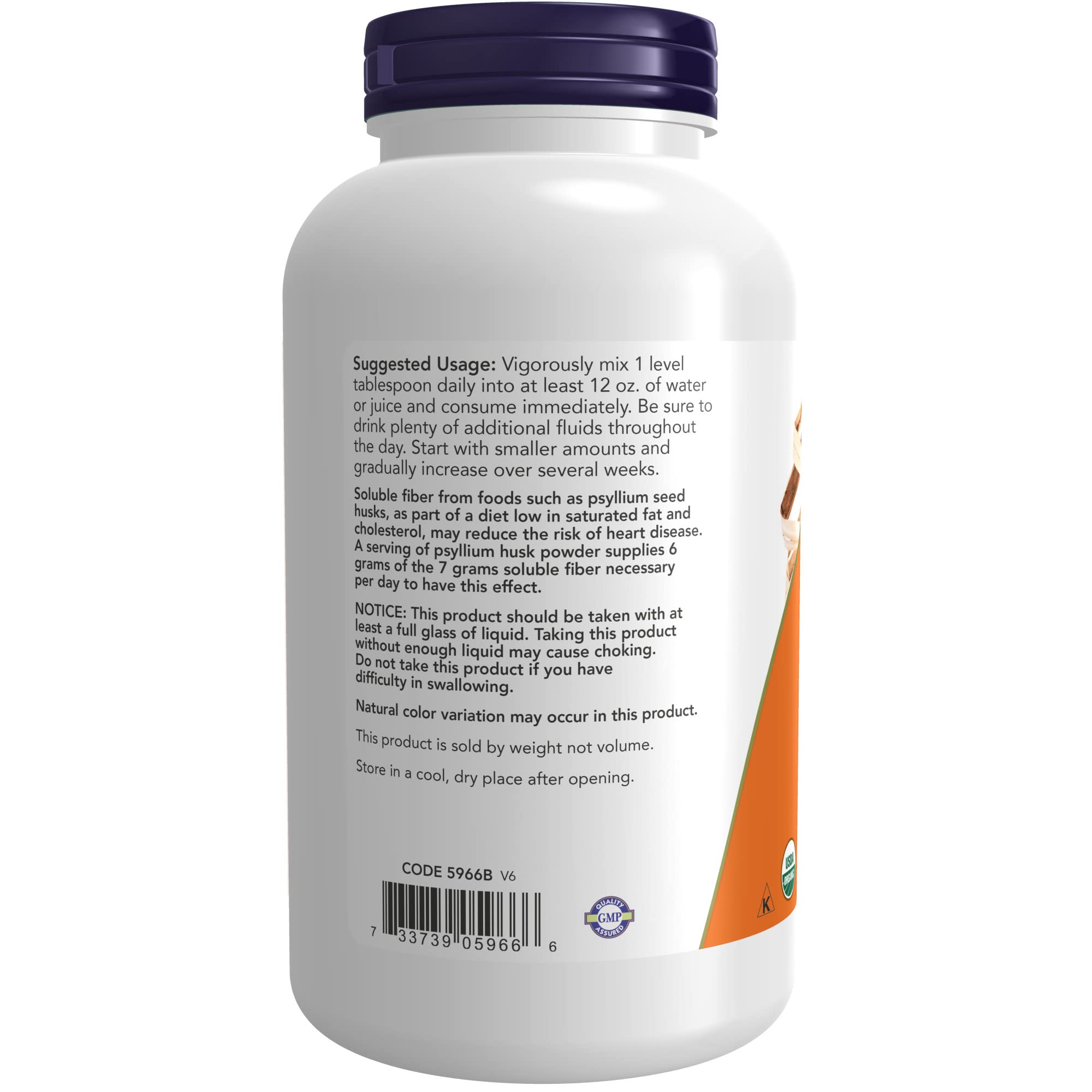Foto 4 pulgar | Cáscara De Psilio En Polvo De Supplement Now Foods, 355 Ml, Orgánica - Venta Internacional.