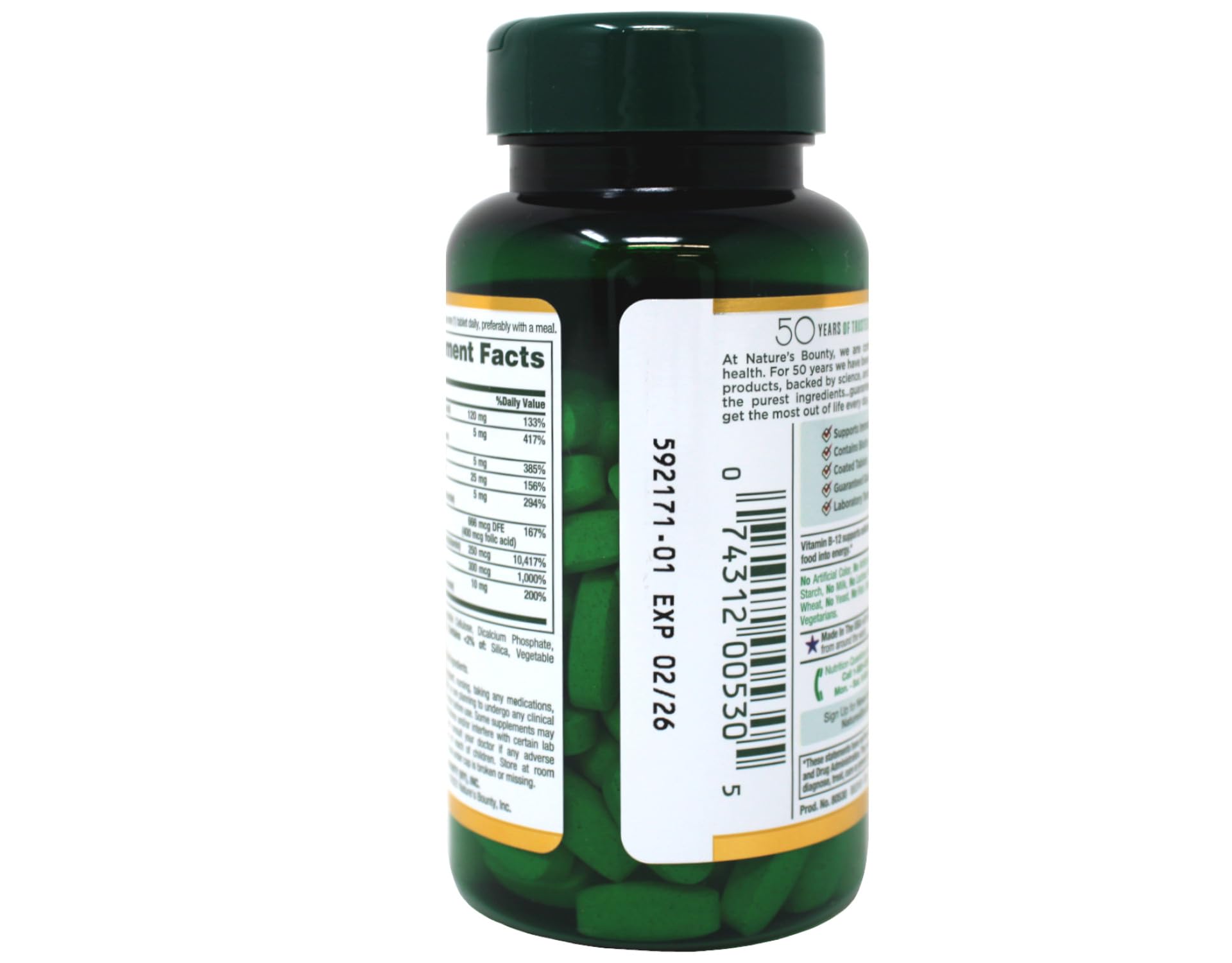 Foto 5 | Complementa El Complejo B De Nature's Bounty Con Ácido Fólico Y Vitamina C - Venta Internacional.