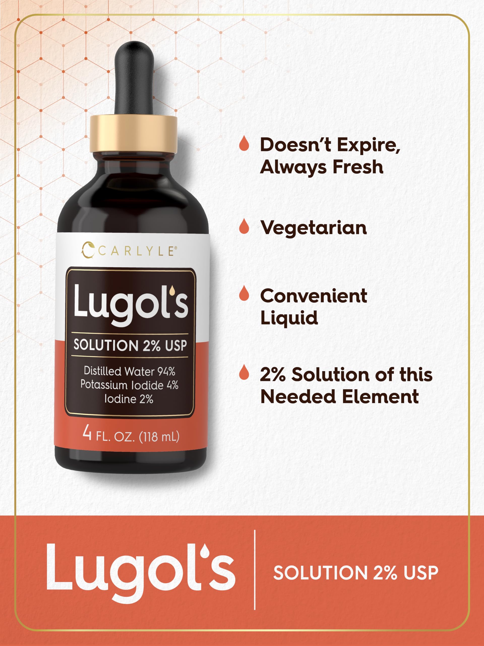 Foto 5 pulgar | Solución De Yodo Carlyle Lugols Al 2% Con Yoduro De Potasio 120 Ml - Venta Internacional.