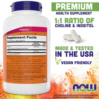 Foto 2 | Supplement Now Foods, 180 Cápsulas Vegetarianas De Colina E Inositol - Venta Internacional.