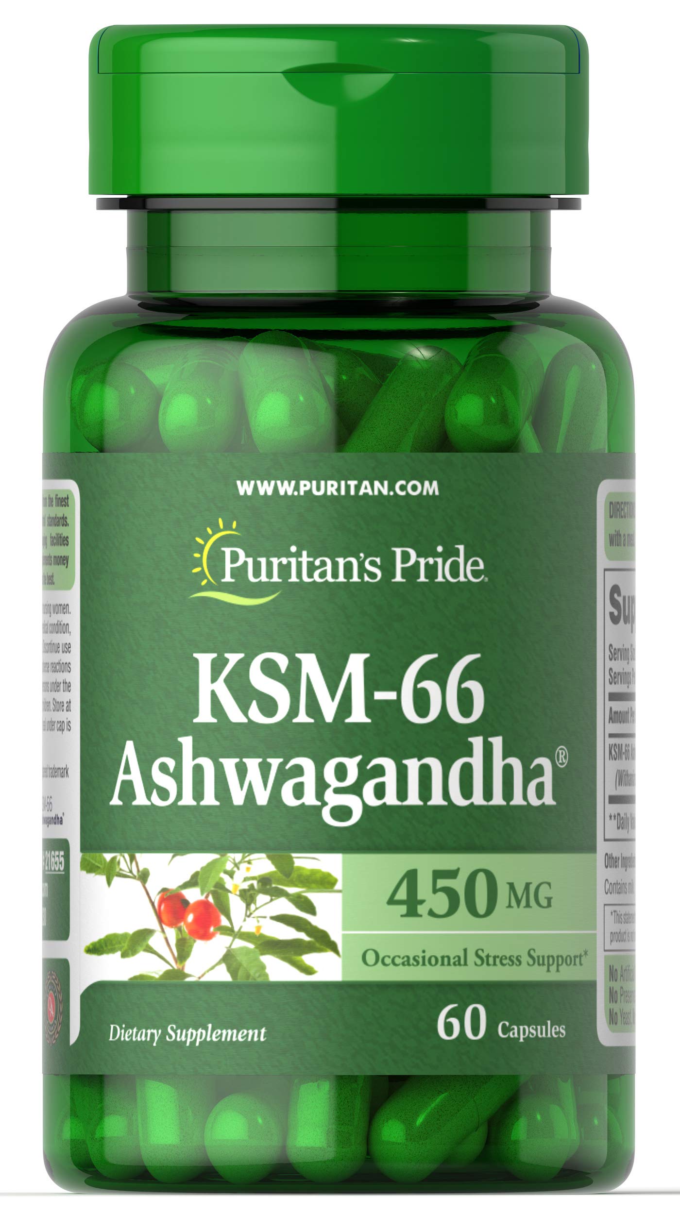 Foto 2 pulgar | Complementa El Estrés Ocasional De Puritan's Pride Ashwagandha - Venta Internacional.