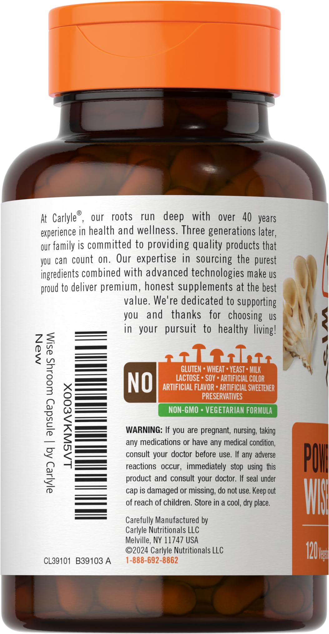 Foto 4 pulgar | Suplemento Carlyle Mushroom Complex 1650 Mg 120 Cápsulas - Venta Internacional.