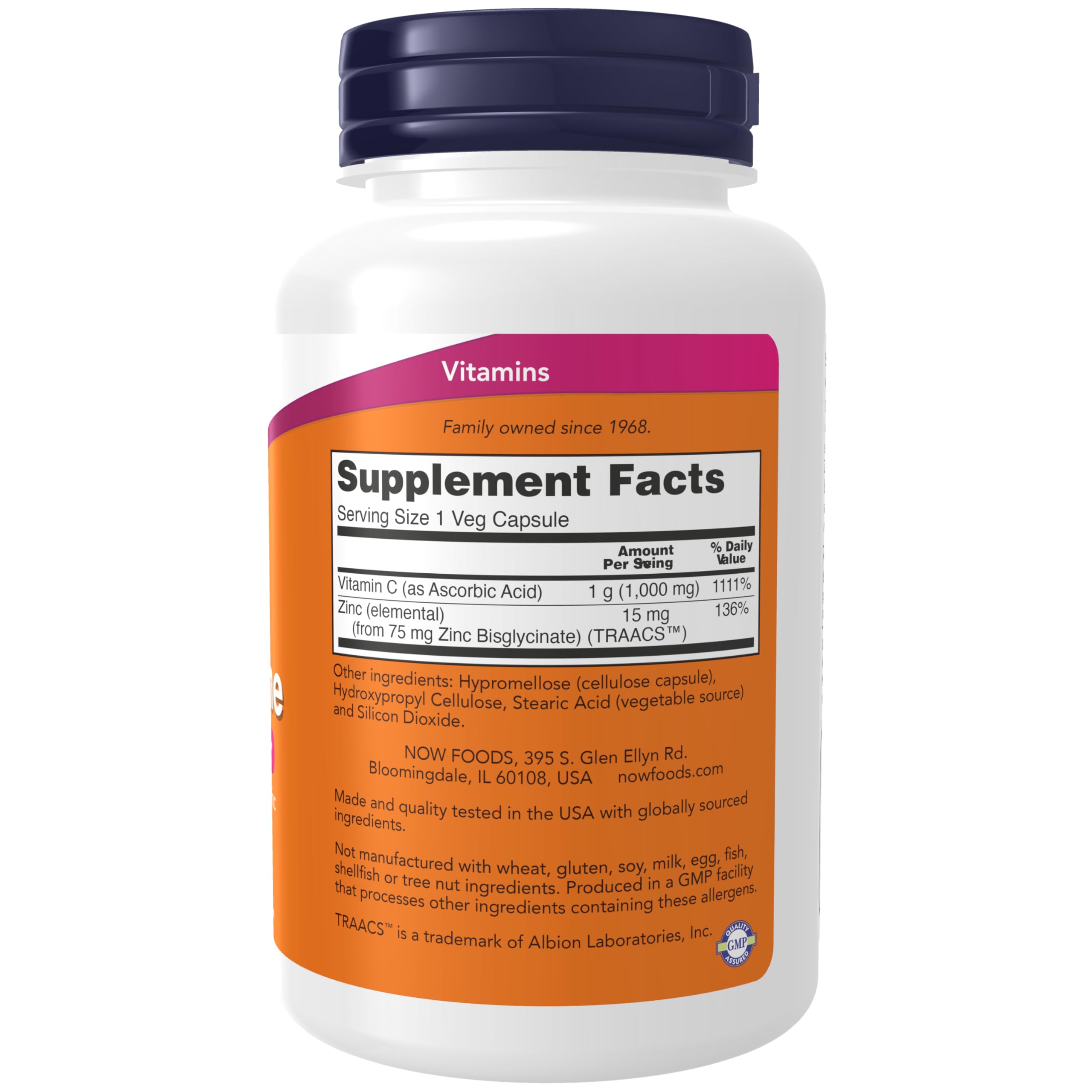 Foto 3 pulgar | Suplementos Now Foods C-1000 Y Zinc Immune, 90 Cápsulas Vegetarianas - Venta Internacional.