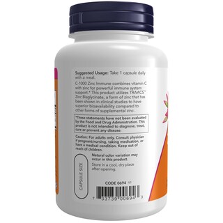 Foto 3 | Suplementos Now Foods C-1000 Y Zinc Immune, 90 Cápsulas Vegetarianas - Venta Internacional.