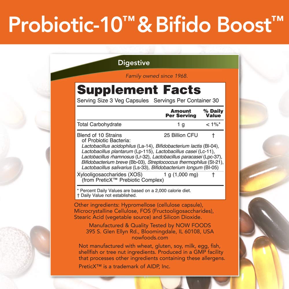 Foto 3 pulgar | Suplementos Now Foods Probiotico-10 Y Bifido Boost 25b Cfu - Venta Internacional.