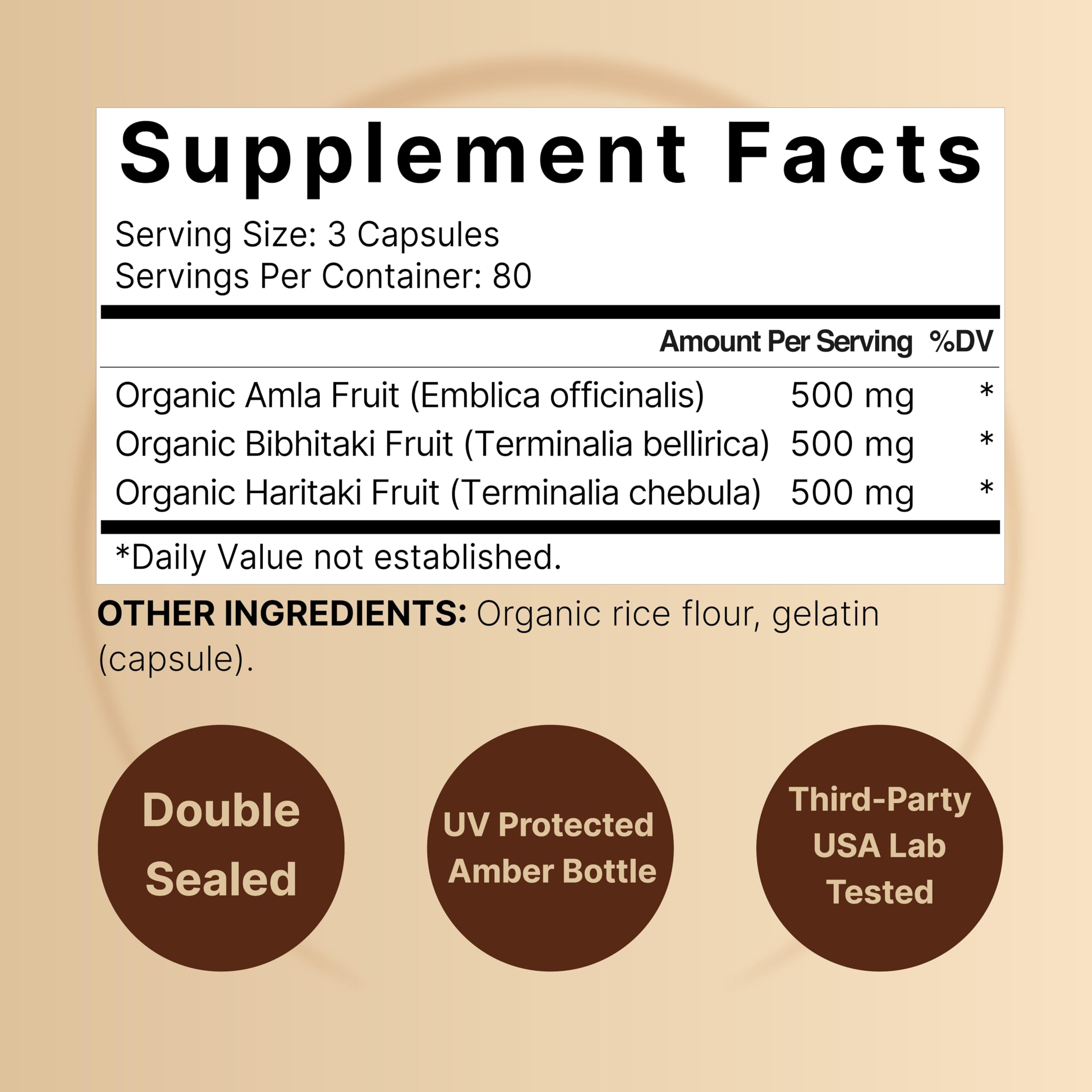 Foto 3 pulgar | Suplemento Naturebell Triphala En Cápsulas De 1500 Mg Para El Aparato Digestivo - Venta Internacional.