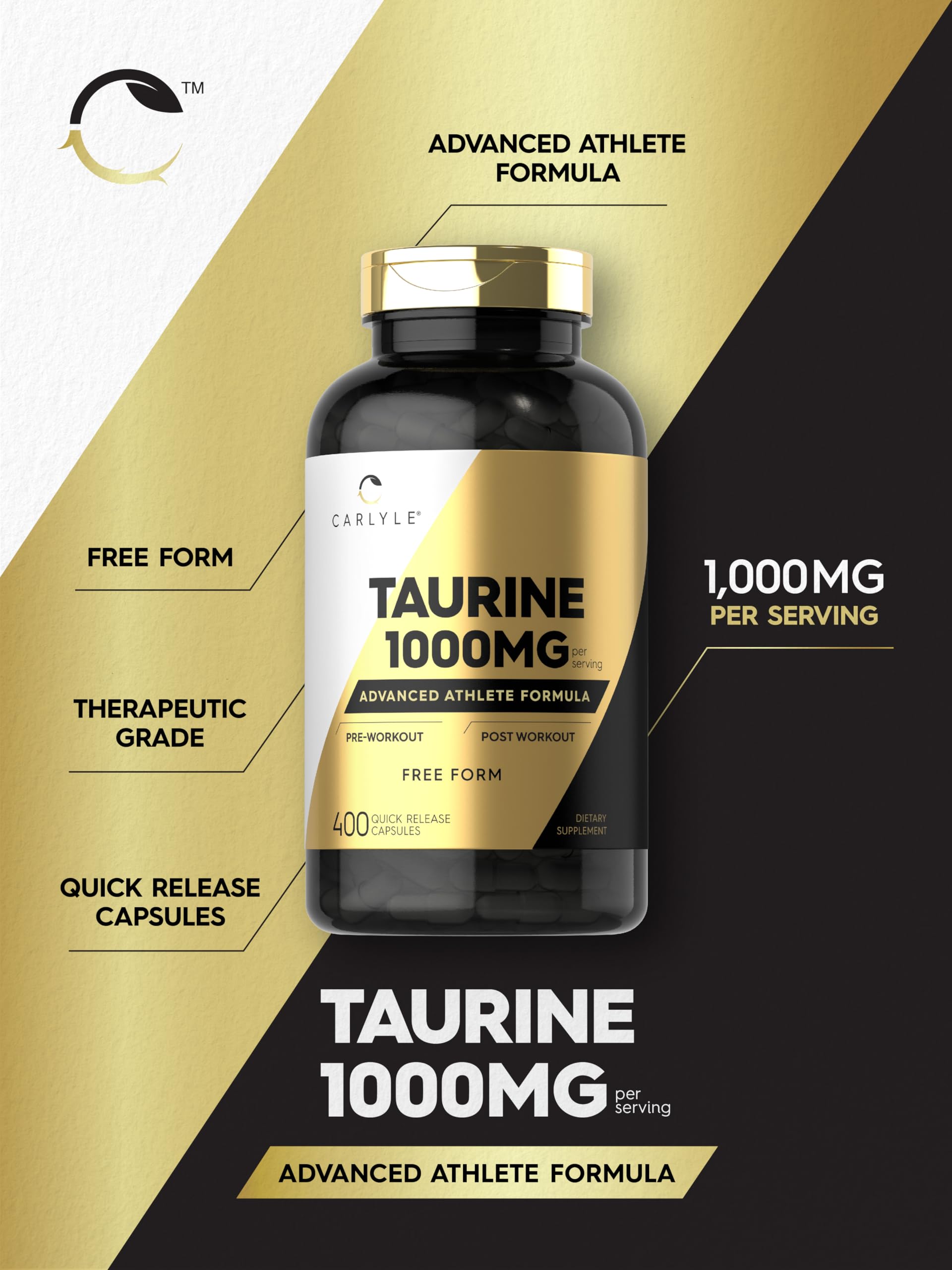 Foto 5 pulgar | Suplemento Carlyle Taurine, Cápsulas De 1000 Mg, 400 Unidades - Venta Internacional.