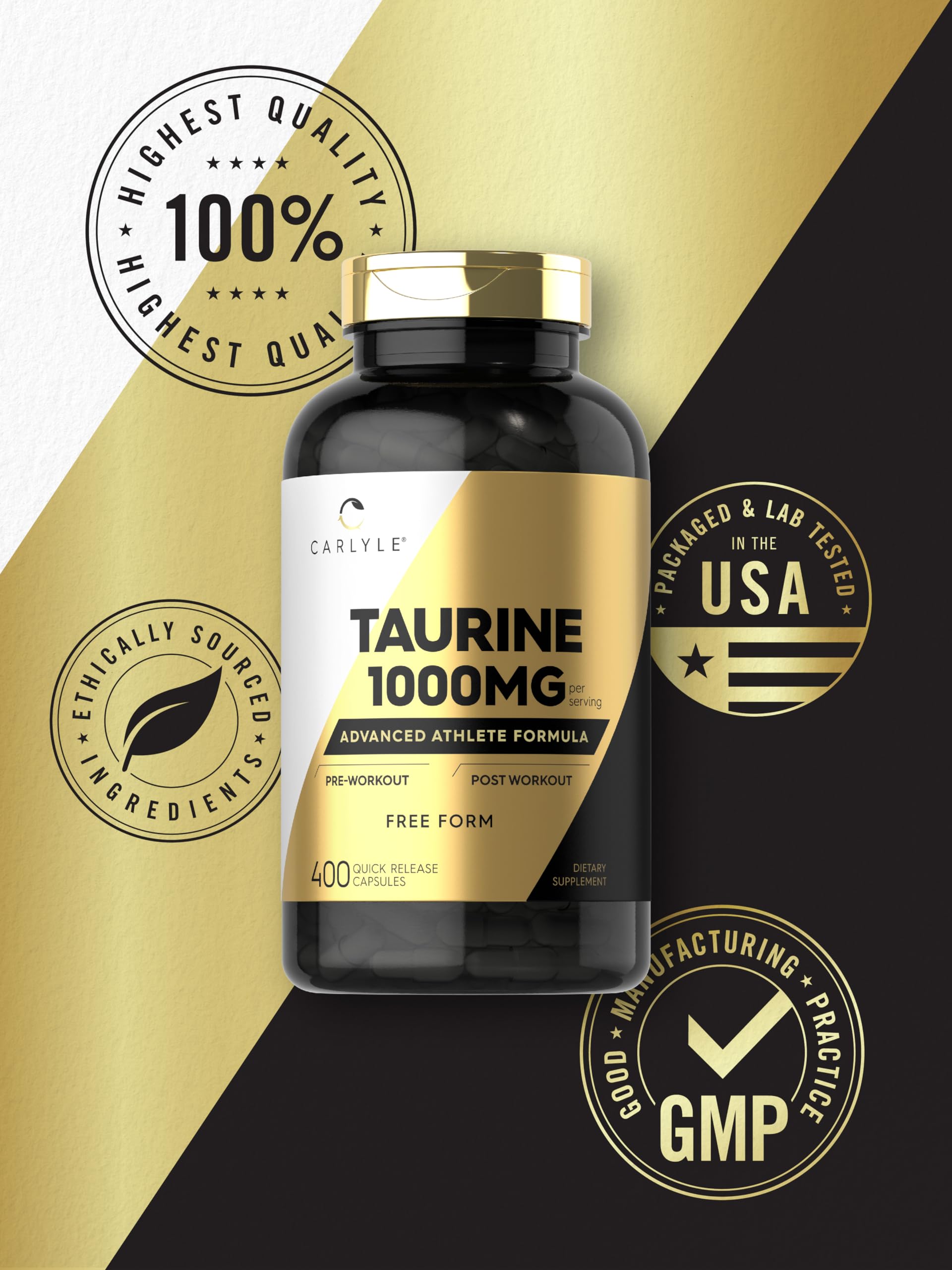Foto 6 | Suplemento Carlyle Taurine, Cápsulas De 1000 Mg, 400 Unidades - Venta Internacional.