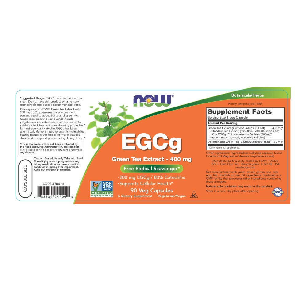 Foto 3 pulgar | Suplementos Now Foods, Extracto De Té Verde (egcg), 400 Mg, 90 Cápsulas - Venta Internacional.