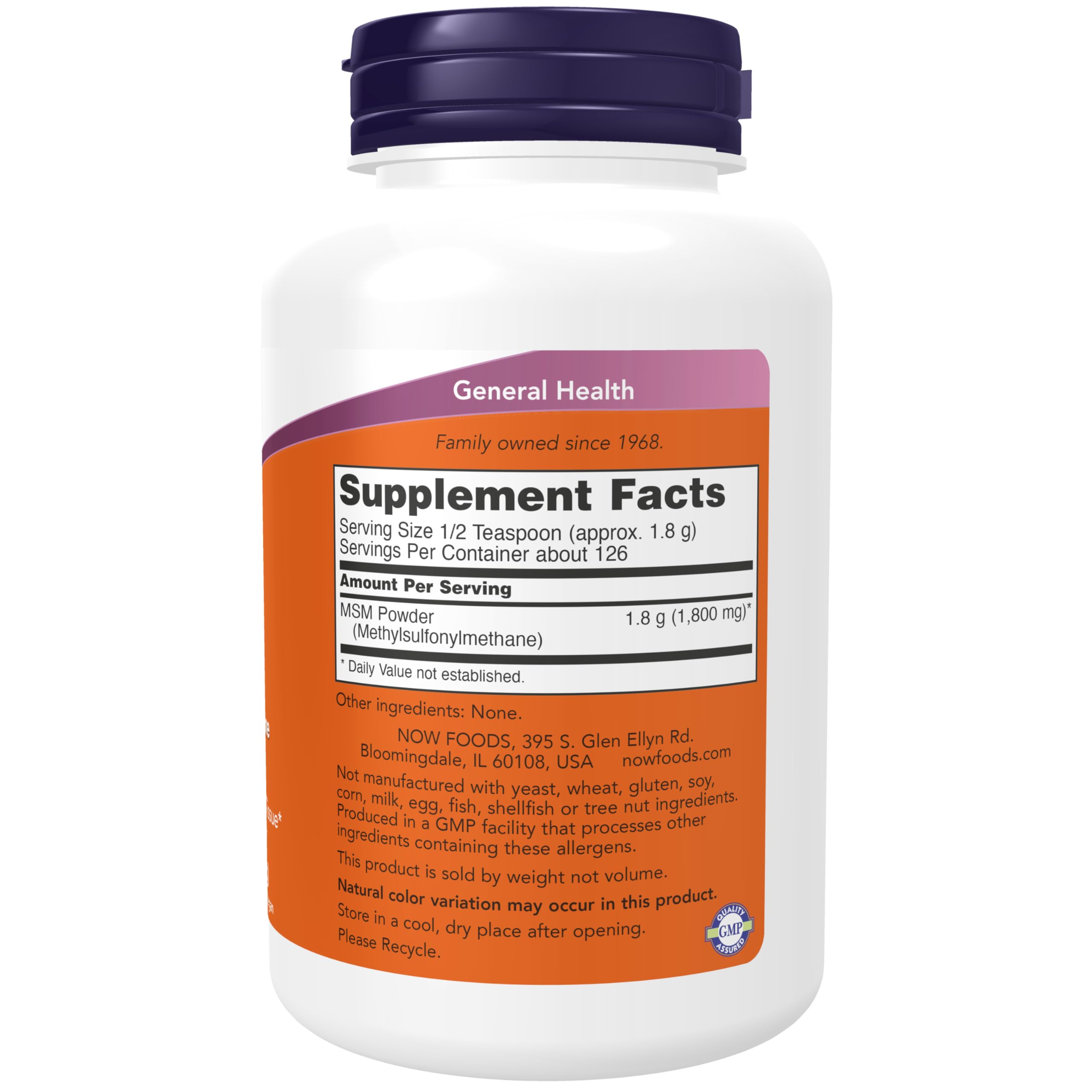Foto 3 pulgar | Suplemento Now Foods Msm (metilsulfonilmetano) En Polvo 240 Ml - Venta Internacional.