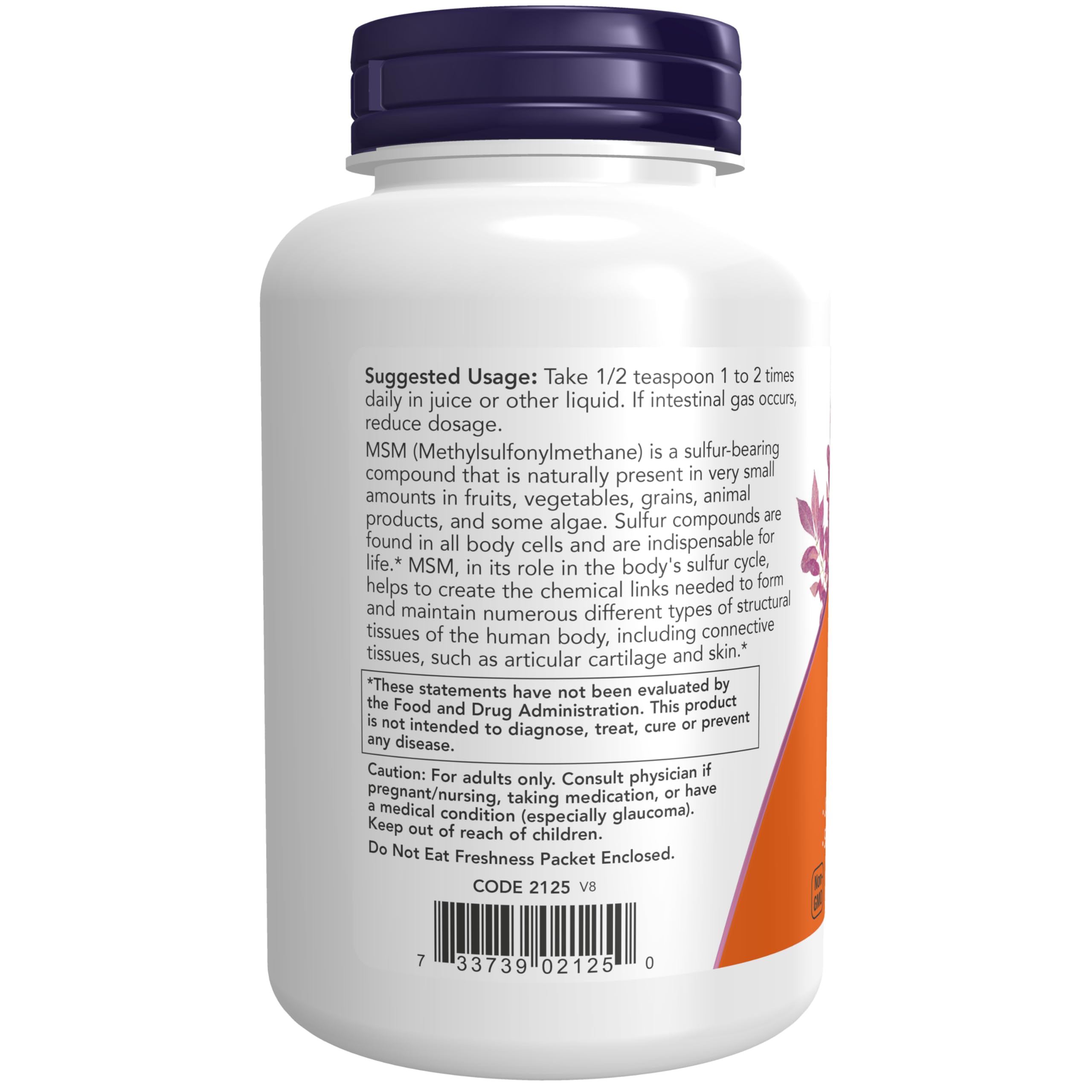 Foto 4 pulgar | Suplemento Now Foods Msm (metilsulfonilmetano) En Polvo 240 Ml - Venta Internacional.