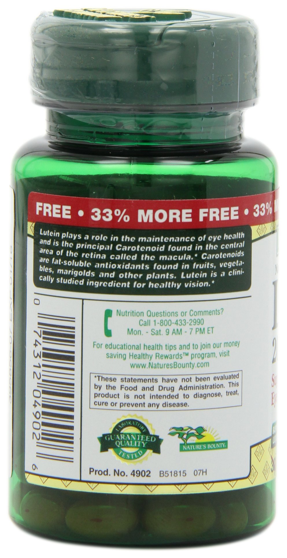 Foto 4 pulgar | Suplemento Nature's Bounty Lutein 20 Mg 40 Cápsulas Blandas (paquete De 2) - Venta Internacional.