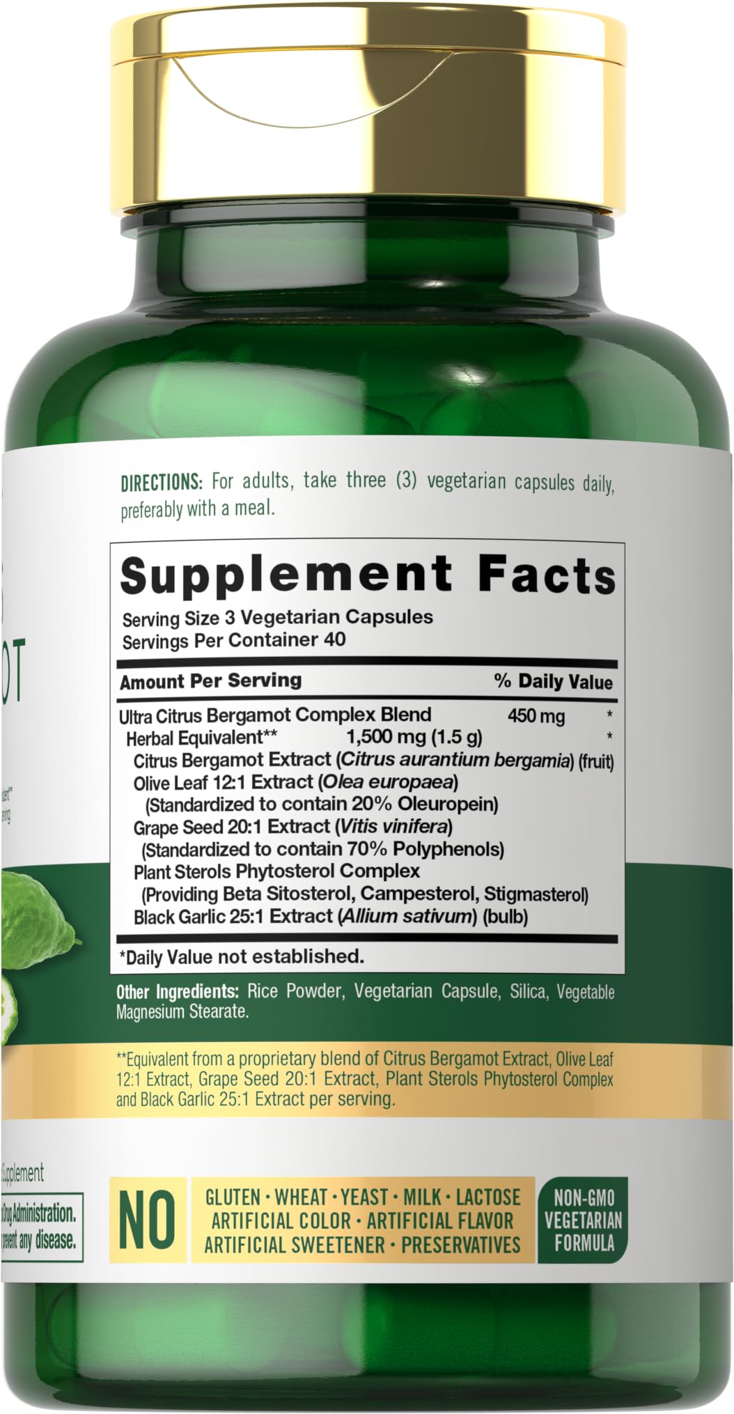 Foto 3 pulgar | Suplemento Carlyle Citrus Bergamot Complex 1500 Mg 120 Cápsulas - Venta Internacional.