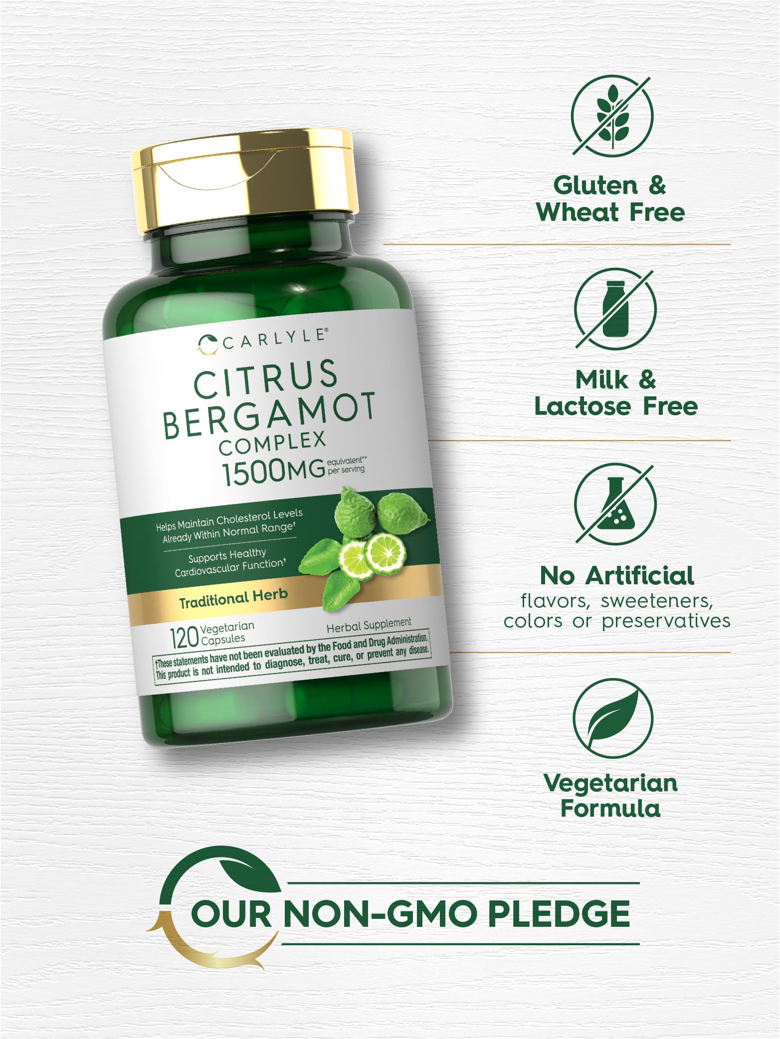 Foto 6 pulgar | Suplemento Carlyle Citrus Bergamot Complex 1500 Mg 120 Cápsulas - Venta Internacional.
