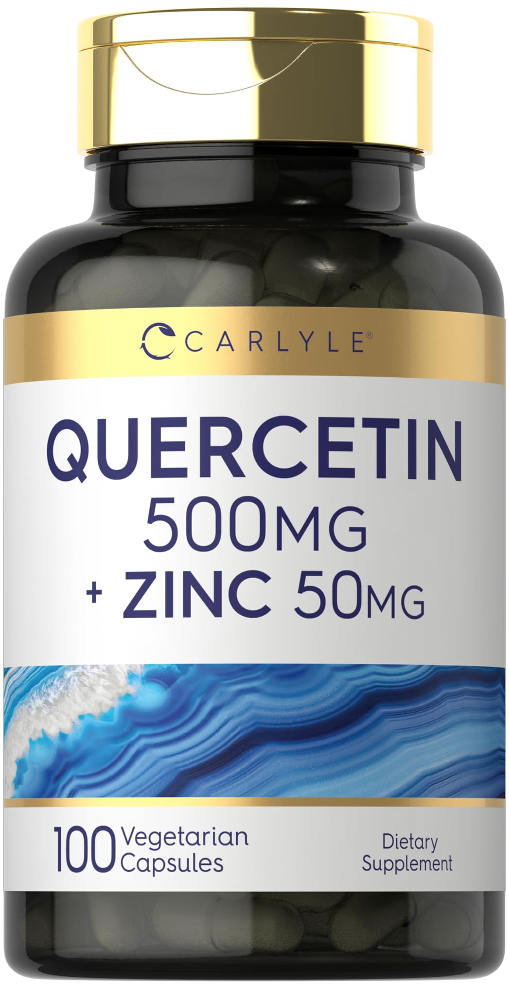 Foto 2 pulgar | Complemente Las Cápsulas De 500 Mg De Quercetina De Carlyle Con 50 Mg De Zinc - Venta Internacional.