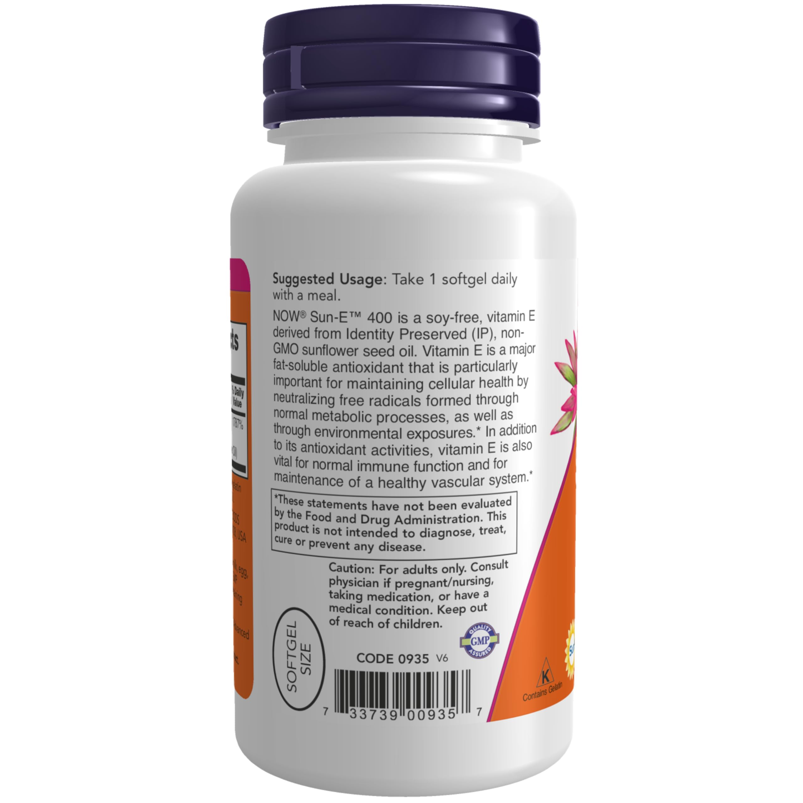 Foto 4 pulgar | Supplements Now Foods Sun-e 400 Ui Con D-alfa Tocoferol 60 Cápsulas Blandas - Venta Internacional.