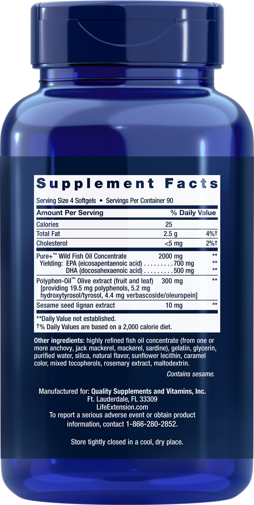Foto 3 pulgar | Cápsula Blanda Supplement Life Extension Super Omega-3 Fish Oil 360 - Venta Internacional.