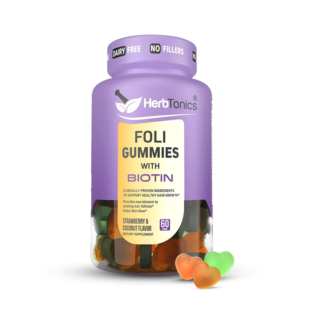 Foto 1 | Suplemento Herbtonics En Gomitas De Aluminio Con Biotina Para El Crecimiento Del Cabello, 60 Chicles - Venta Internac