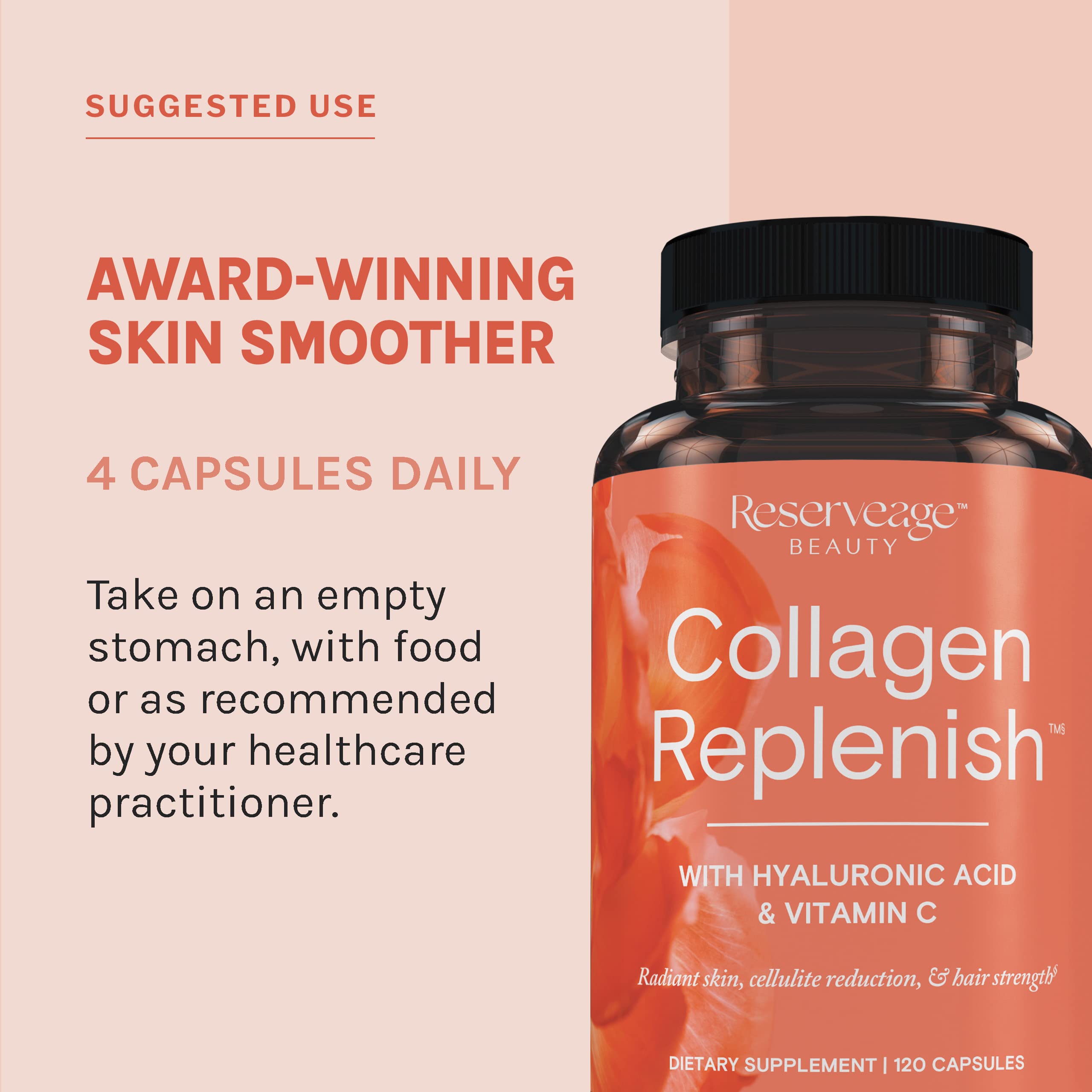 Foto 6 pulgar | Suplemento Reserveage Beauty Collagen Replenish 120 Cápsulas - Venta Internacional.