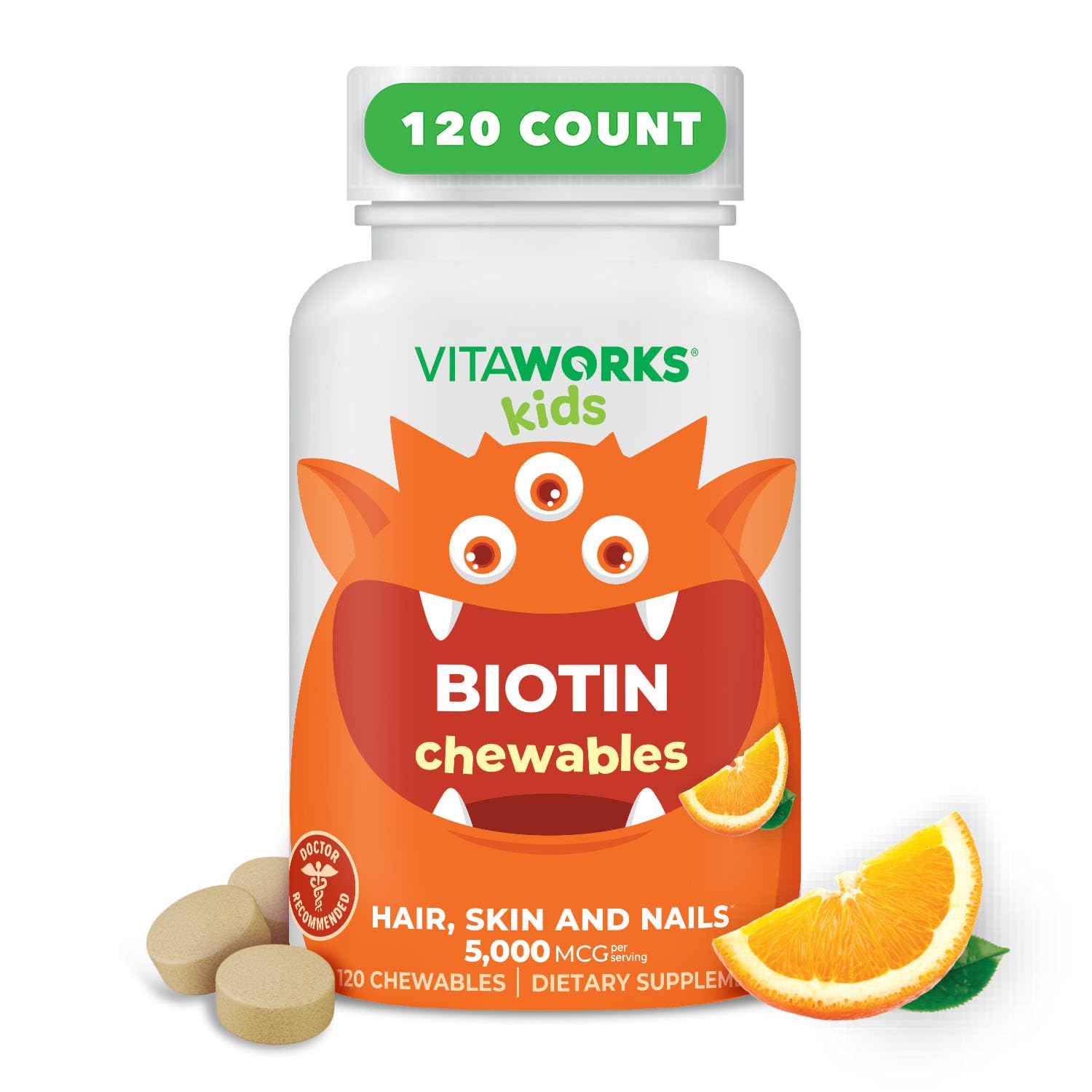 Foto 1 | Suplemento Vitaworks Kids Biotina En Tabletas Masticables De 5000 Mcg - Venta Internacional.