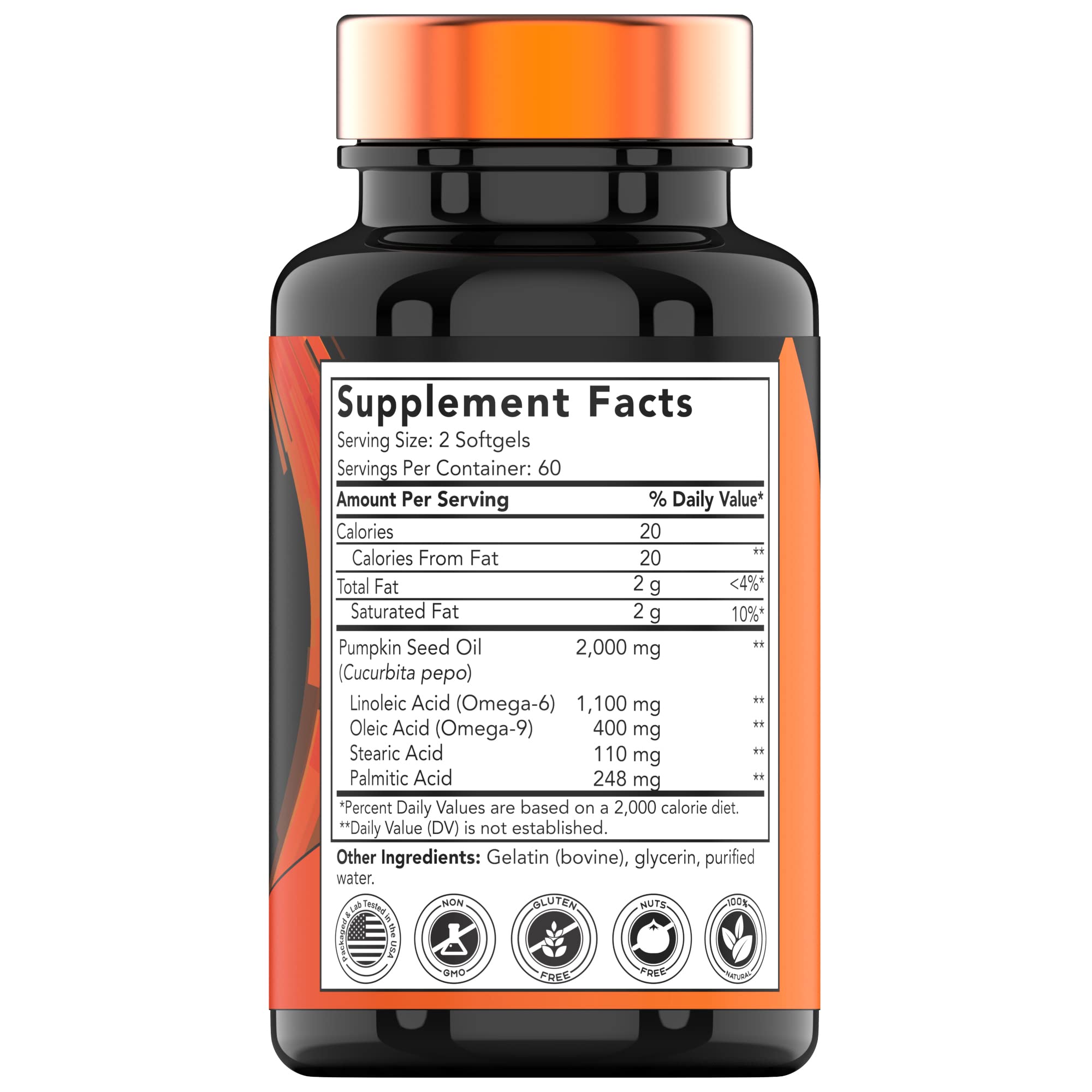 Foto 2 | Suplemento Vitamínico De Aceite De Semilla De Calabaza 2000 Mg X 120 Cápsulas Blandas - Venta Internacional.