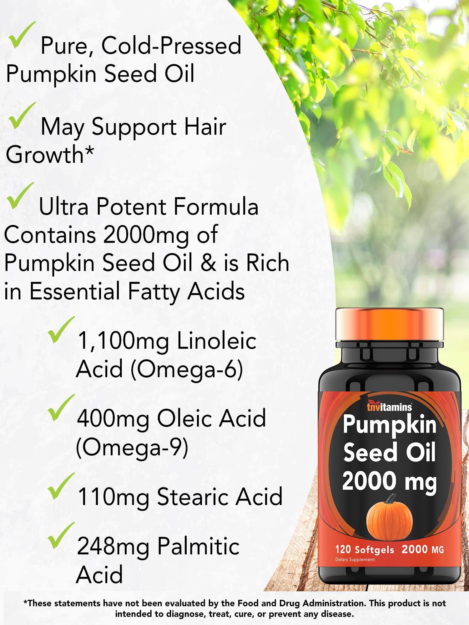 Foto 4 pulgar | Suplemento Vitamínico De Aceite De Semilla De Calabaza 2000 Mg X 120 Cápsulas Blandas - Venta Internacional.