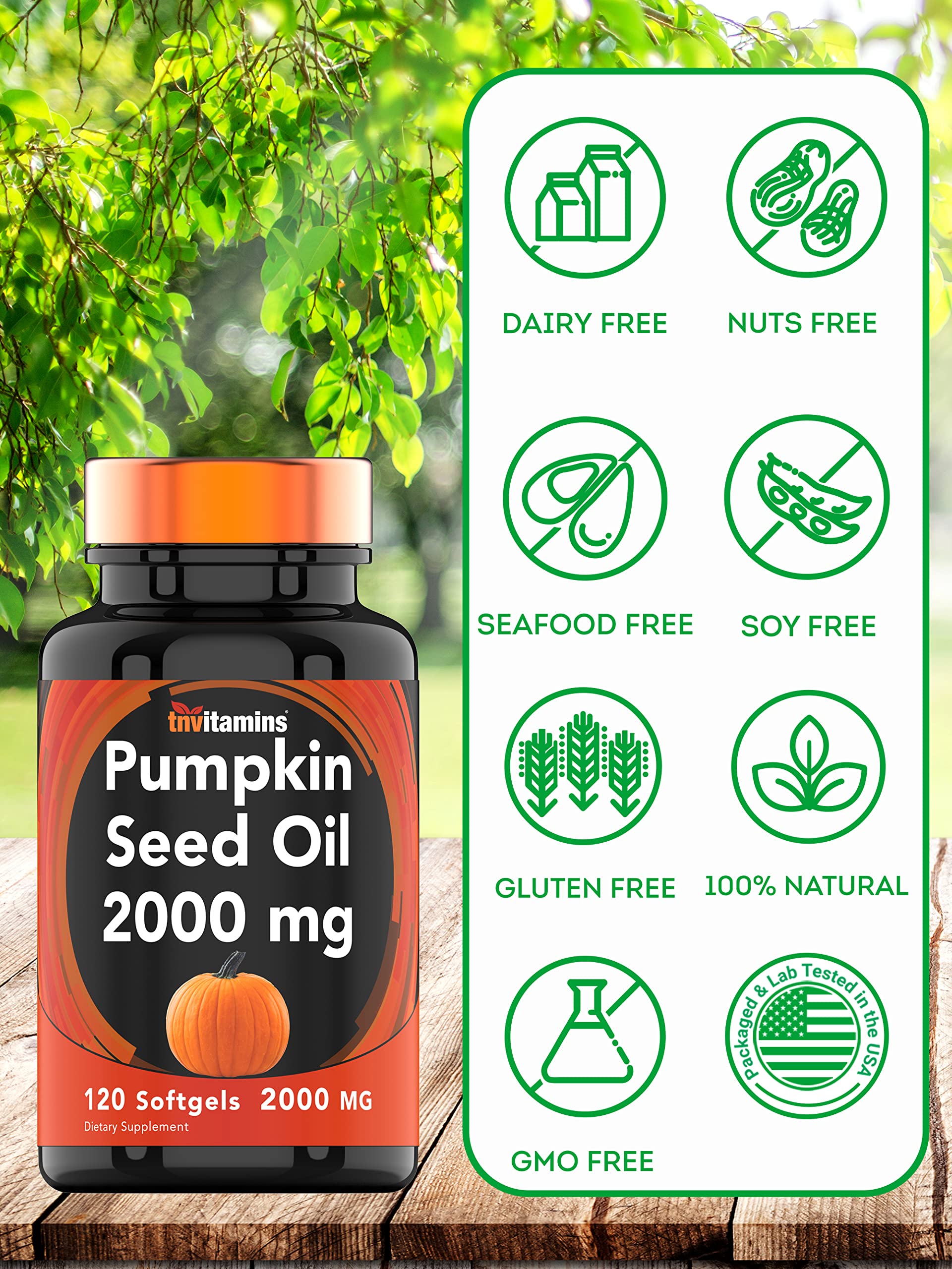 Foto 6 pulgar | Suplemento Vitamínico De Aceite De Semilla De Calabaza 2000 Mg X 120 Cápsulas Blandas - Venta Internacional.
