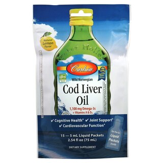 Foto 1 | Aceite De Hígado De Bacalao Carlson Grab + Go, Paquetes De 15 X 5 Ml De Omega-3 - Venta Internacional.