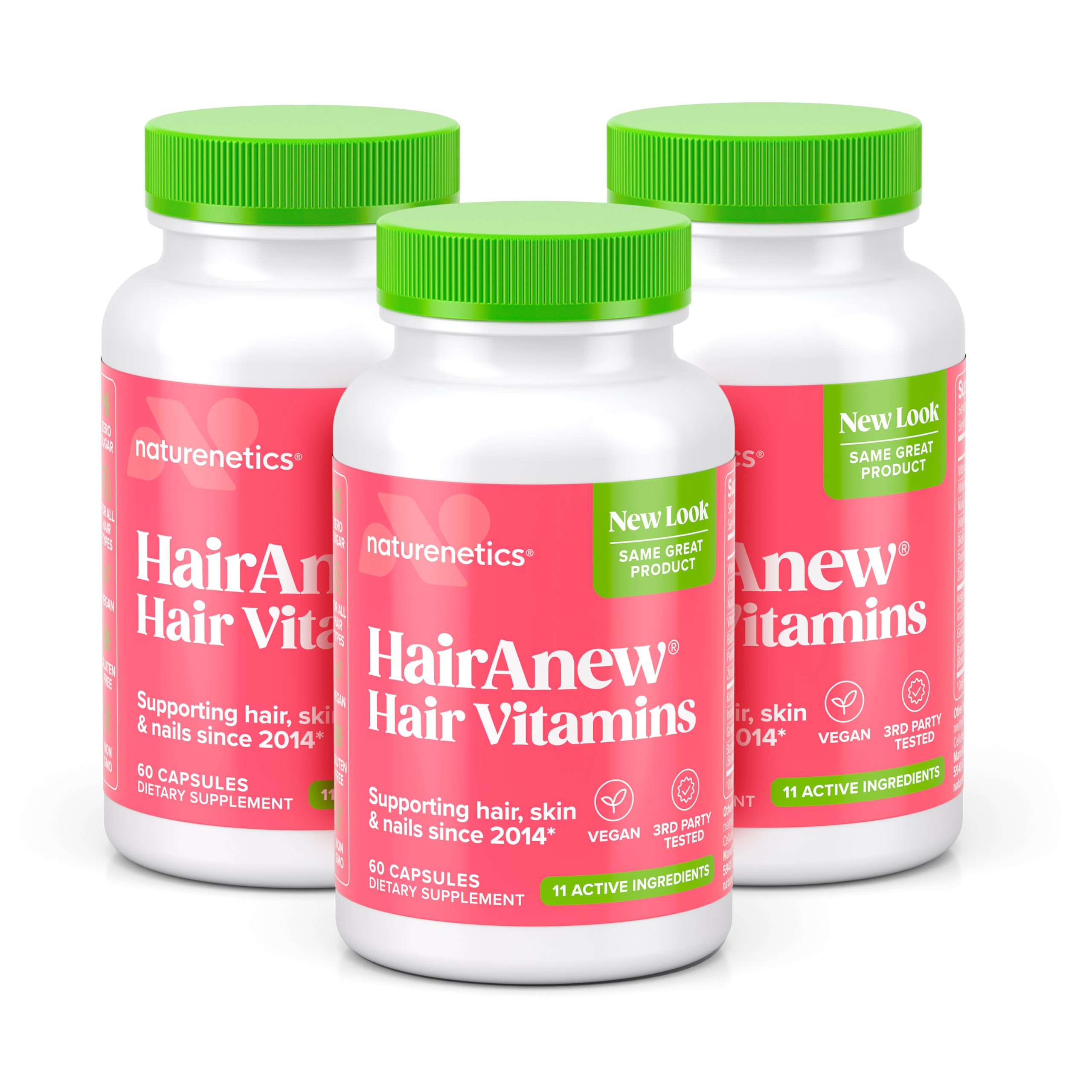 Foto 2 pulgar | Vitaminas Para El Crecimiento Del Cabello Naturenetics Hairanew 60 Cápsulas - Venta Internacional.