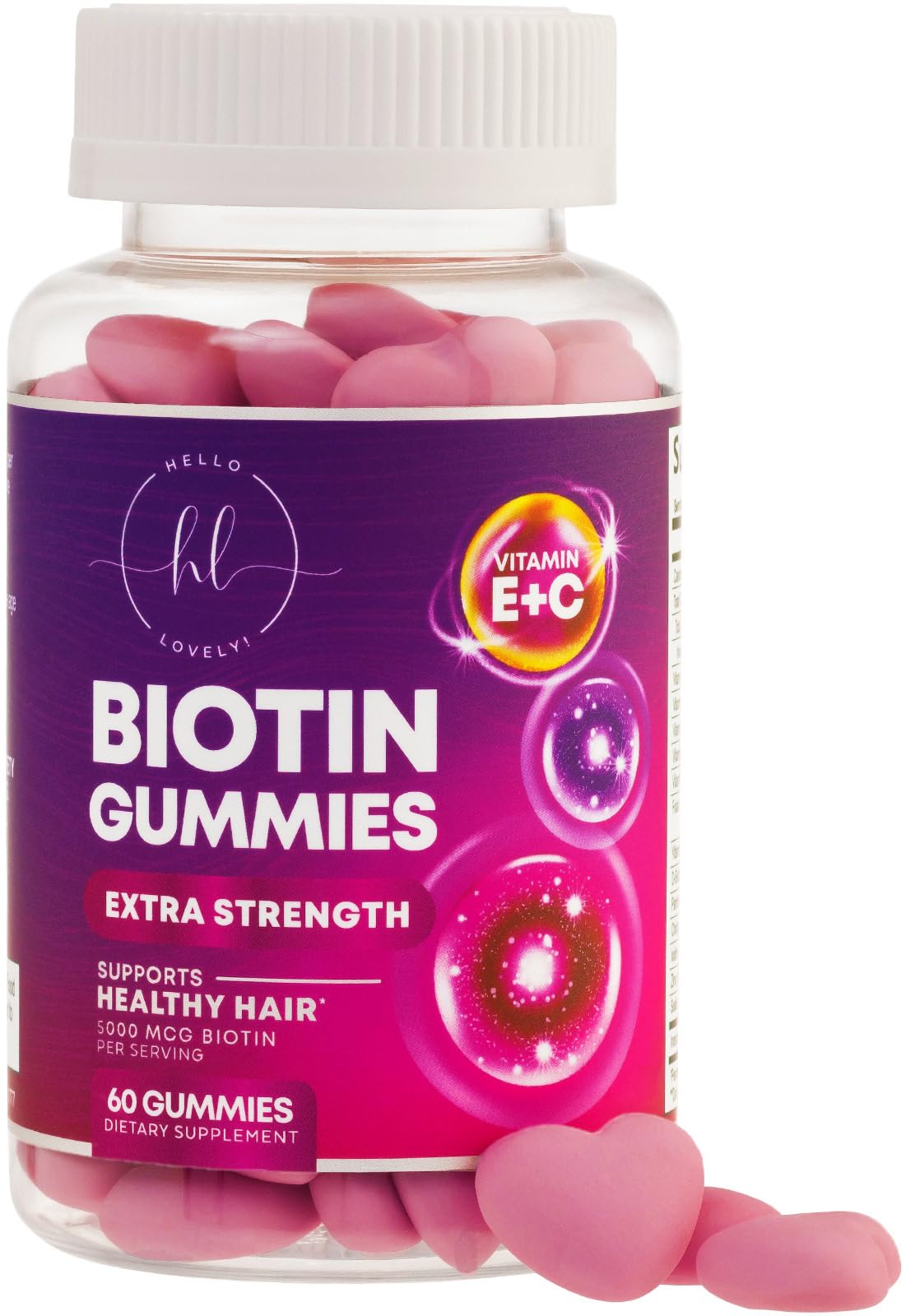 Foto 2 pulgar | Gomita Para Cabello, Piel Y Uñas: Biotina 5000 Mcg Con Vitamina E Y C - Venta Internacional.