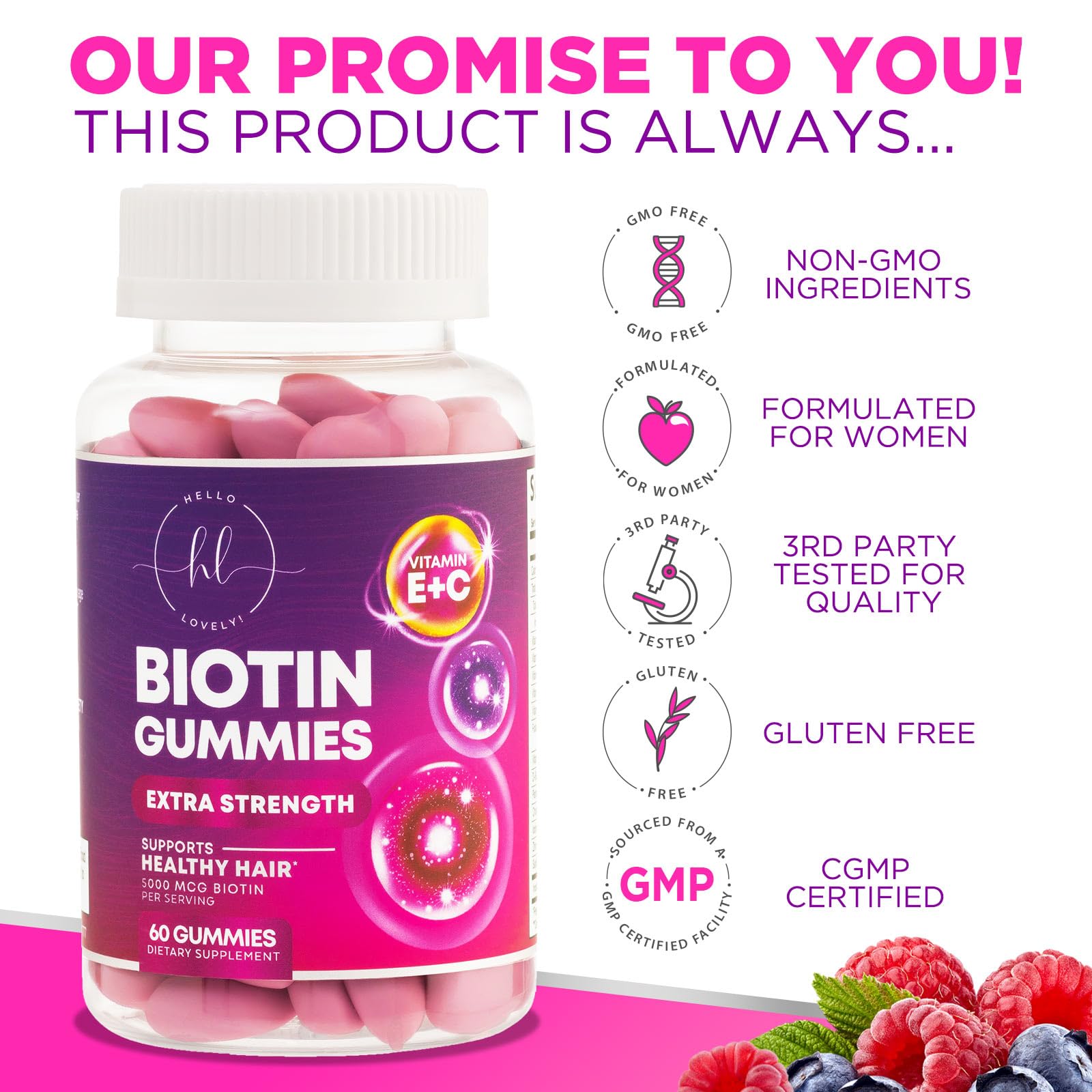 Foto 5 pulgar | Gomita Para Cabello, Piel Y Uñas: Biotina 5000 Mcg Con Vitamina E Y C - Venta Internacional.