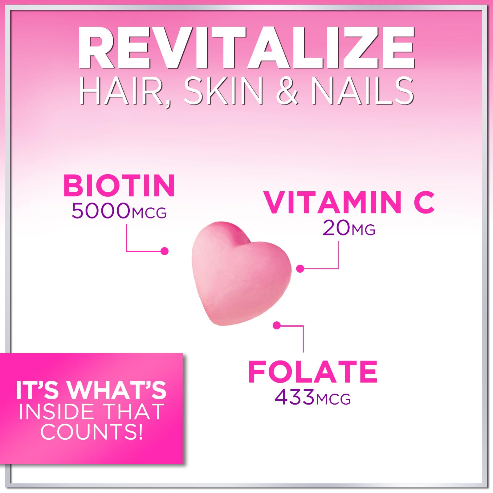 Foto 6 pulgar | Gomita Para Cabello, Piel Y Uñas: Biotina 5000 Mcg Con Vitamina E Y C - Venta Internacional.