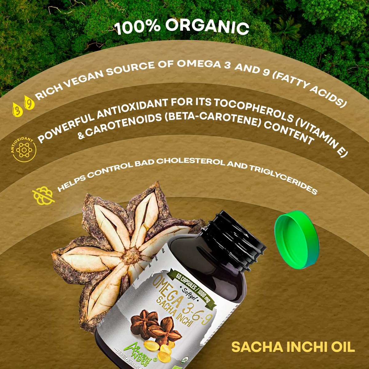 Foto 4 pulgar | Suplemento Amazon Andes Sacha Inchi En Cápsulas 60 X 1000 Mg - Venta Internacional.