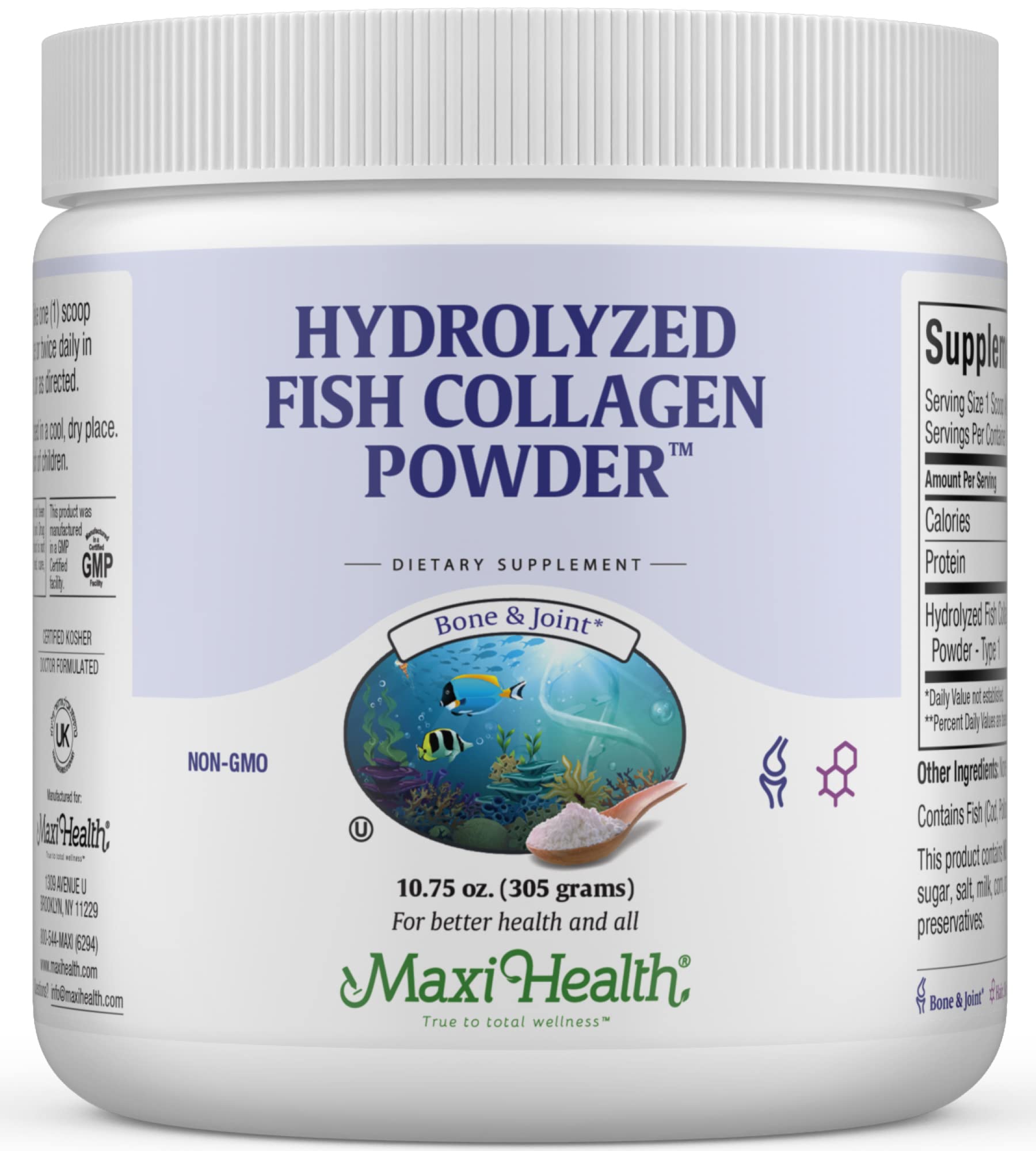 Foto 2 pulgar | Colágeno En Polvo Maxi Health Marine Tipo I 300 Ml Sin Sabor - Venta Internacional.