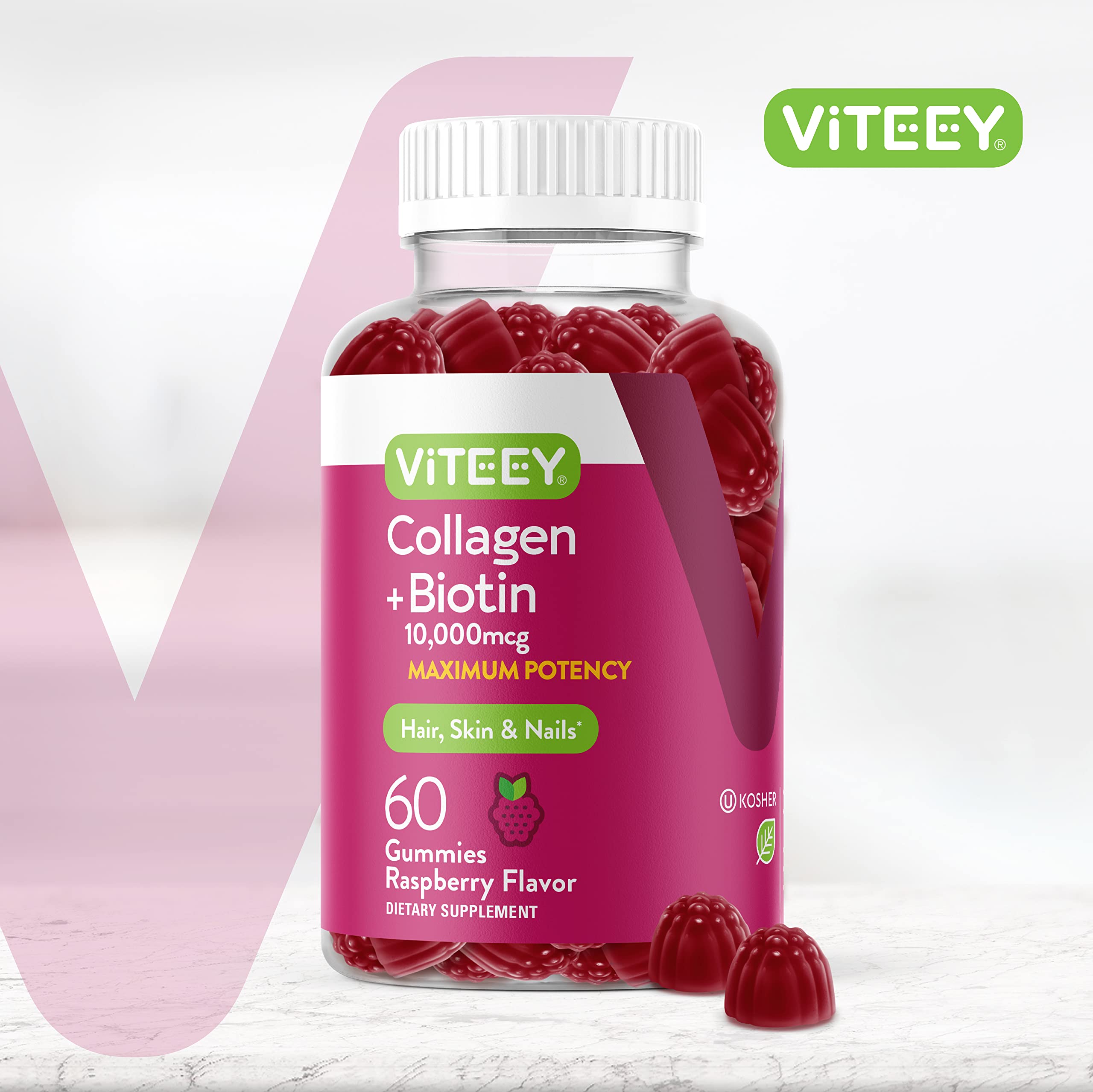 Foto 3 pulgar | Gomitas Viteey Colágeno Y Biotina Para Cabello, Piel Y Uñas - Venta Internacional.