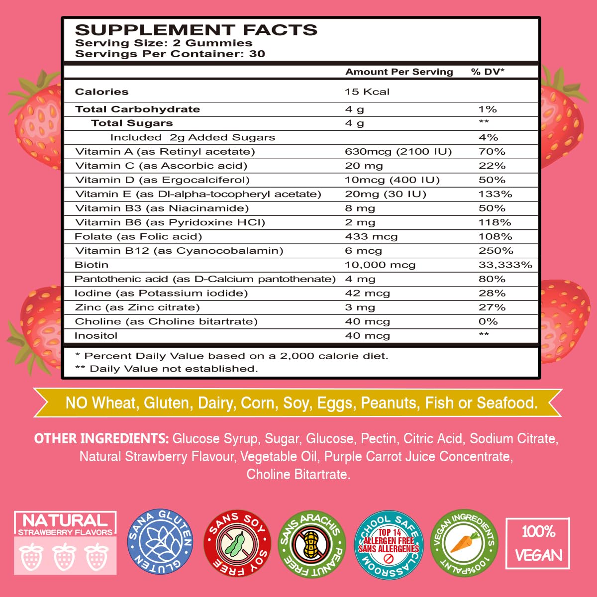 Foto 6 pulgar | Suplemento De Biotina Vegepower, 10 000 Mcg, Gomitas Para El Crecimiento Del Cabello 60 - Venta Internacional.